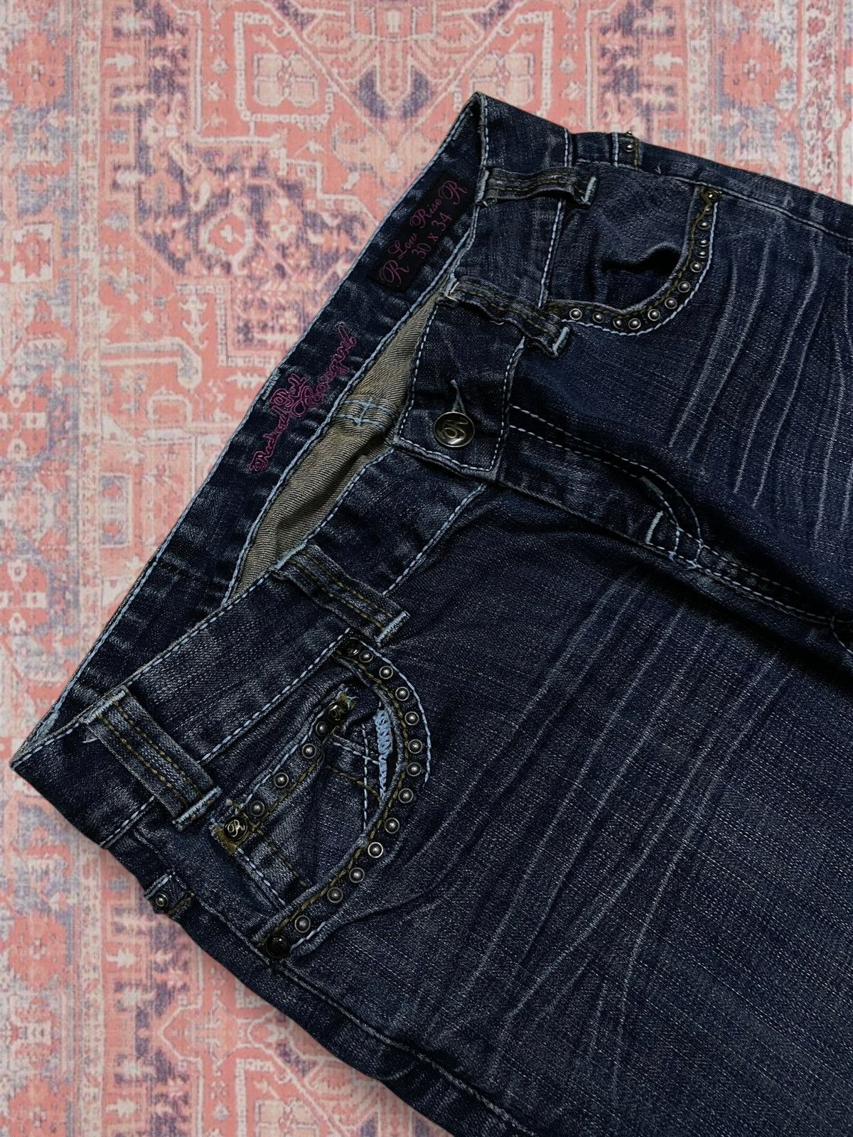 Beauty Beast Vinage OG 1990s Designer Rock & Roll Affliction Cross Flared Size US 32 / EU 48 - 15 Thumbnail