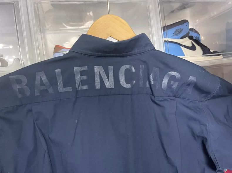 Balenciaga Balenciaga size 39 Blue short sleeve shirt with logo print Size US XS / EU 42 / 0 - 6 Thumbnail