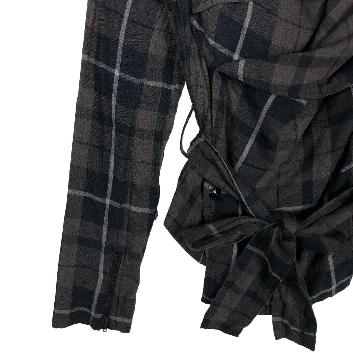 Japanese Brand 🔥90’s Bondage Parachute Biker Jacket Diesel Femme Tartan Size S / US 4 / IT 40 - 3 Thumbnail
