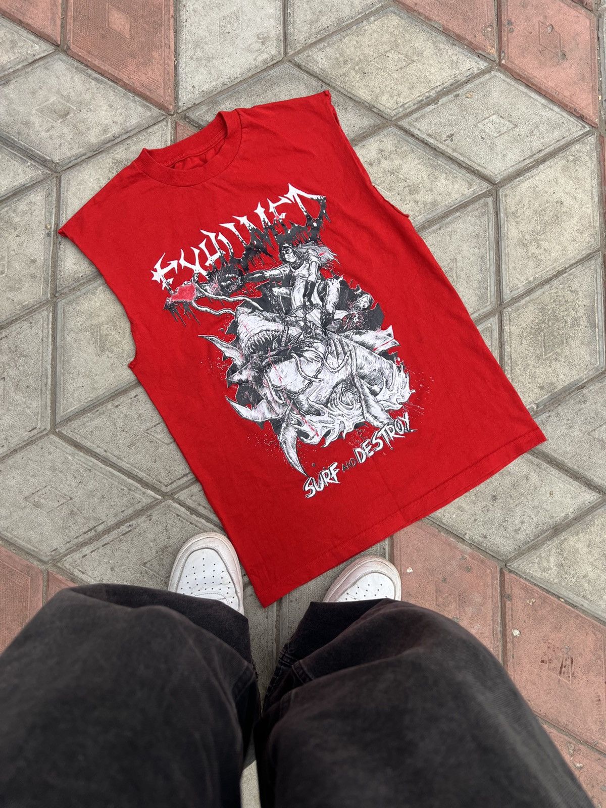 Band Tees × Vintage 2007 VINTAGE EXHUMED SURF ANDS DESTROY SLEEVELESS T SHIRT Size US M / EU 48-50 / 2 - 1 Thumbnail