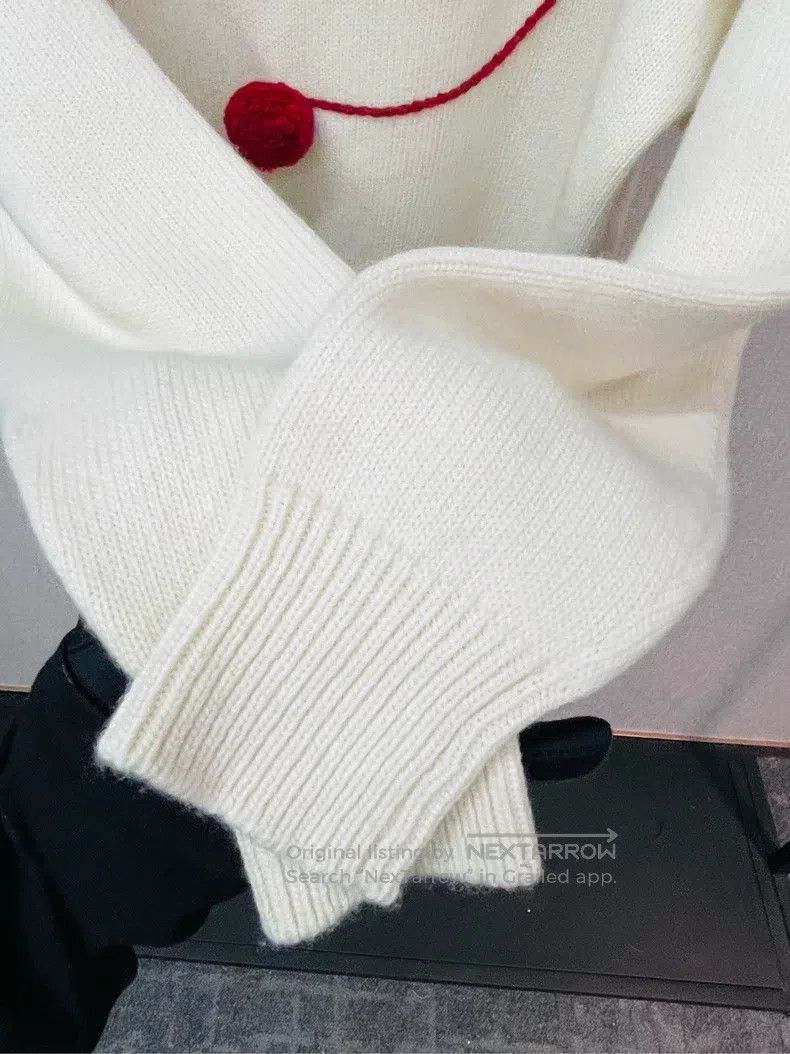 Loewe Loewe Ivory and Red Ball Cashmere Sweater Size M / US 6-8 / IT 42-44 - 5 Thumbnail