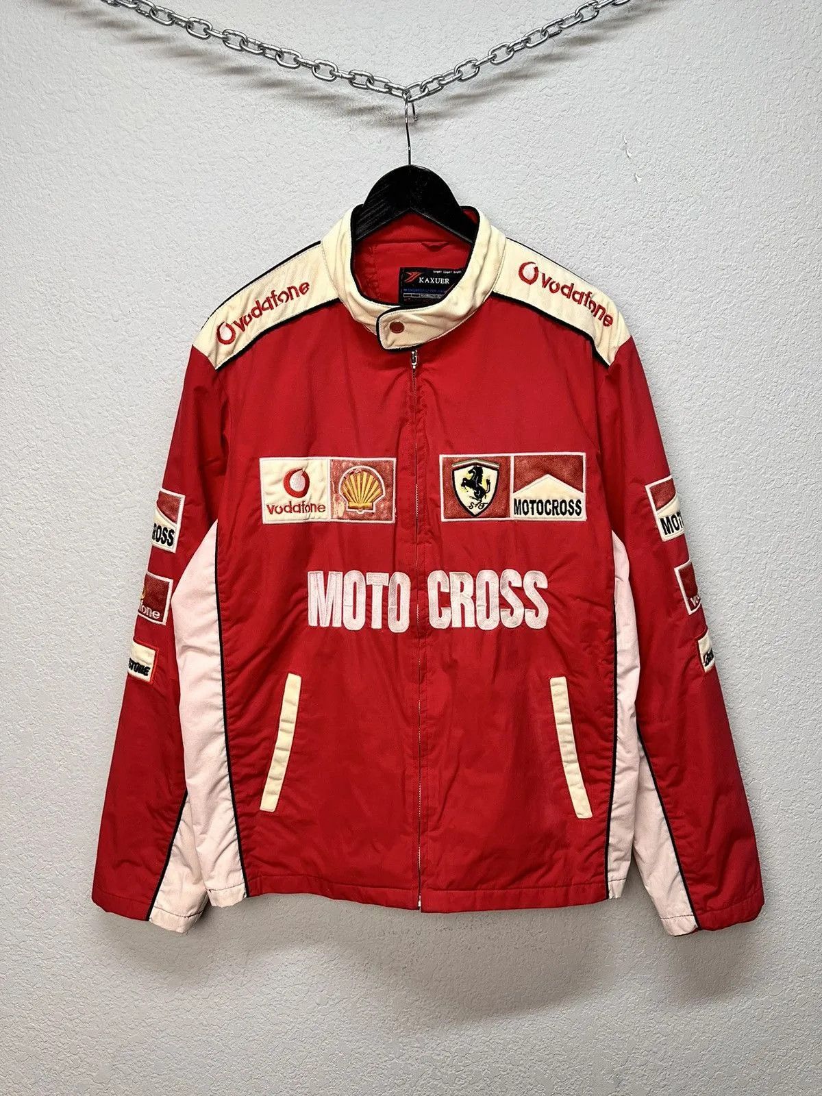 Red Bull Racing Jacket Moto Vodafone F1 Nascar Leather Red Bull Lucky Size US XXL / EU 58 / 5 - 2 Thumbnail