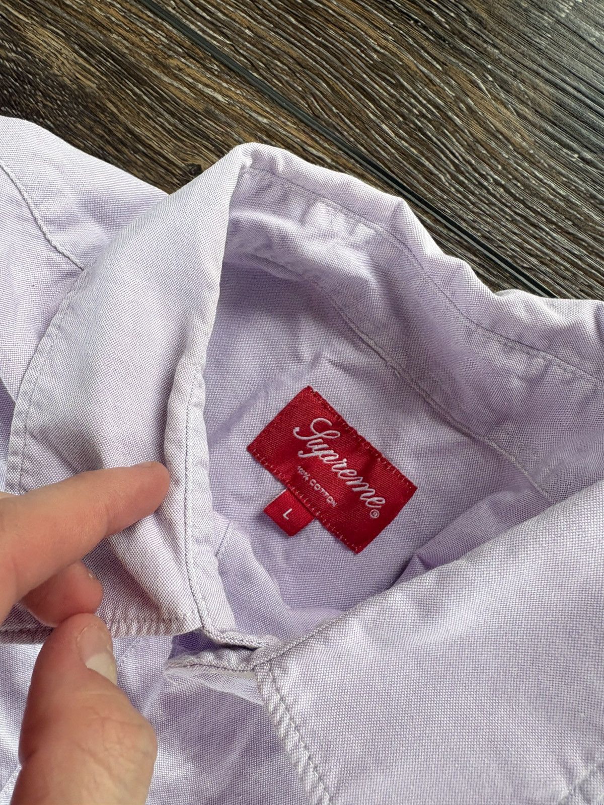 Supreme Supreme Button Up Pocket Shirt Lilac Size US L / EU 52-54 / 3 - 4 Thumbnail