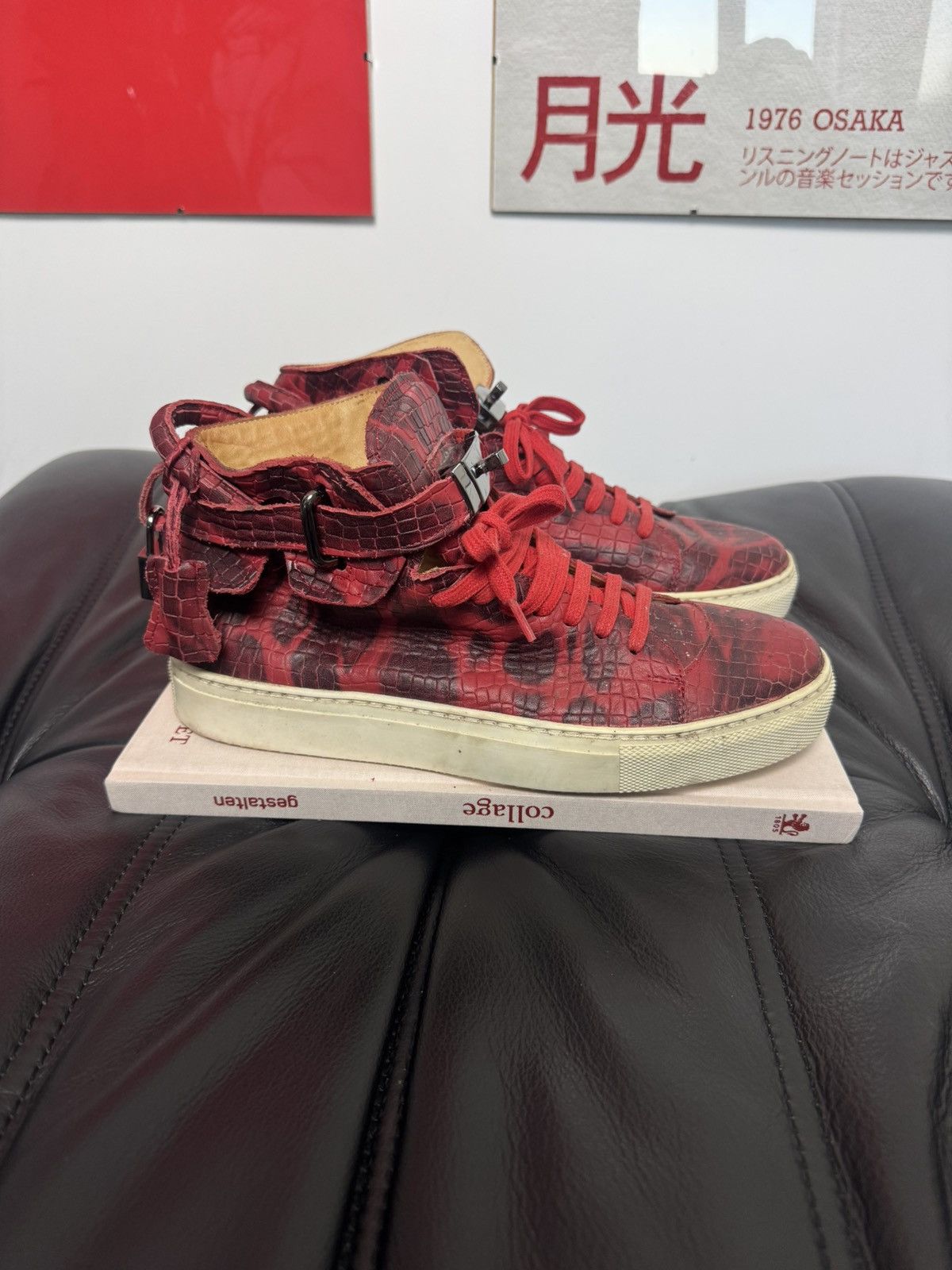 Buscemi Buscemi 100MM Lock High Top Shoes Red Cheetah Leopard Rare Size US 8 / EU 41 - 1 Thumbnail