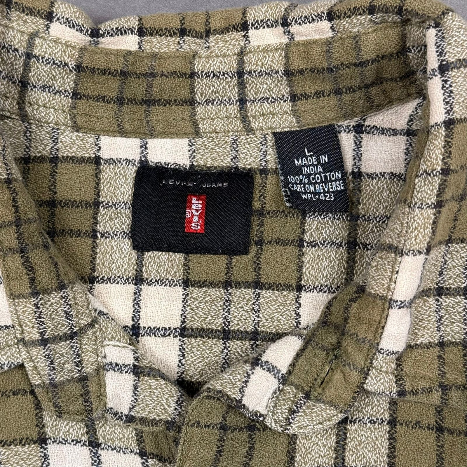 Levi's × Vintage Vintage Levi's Jeans Green Plaid Flannel Shirt Size US XL / EU 56 / 4 - 3 Thumbnail