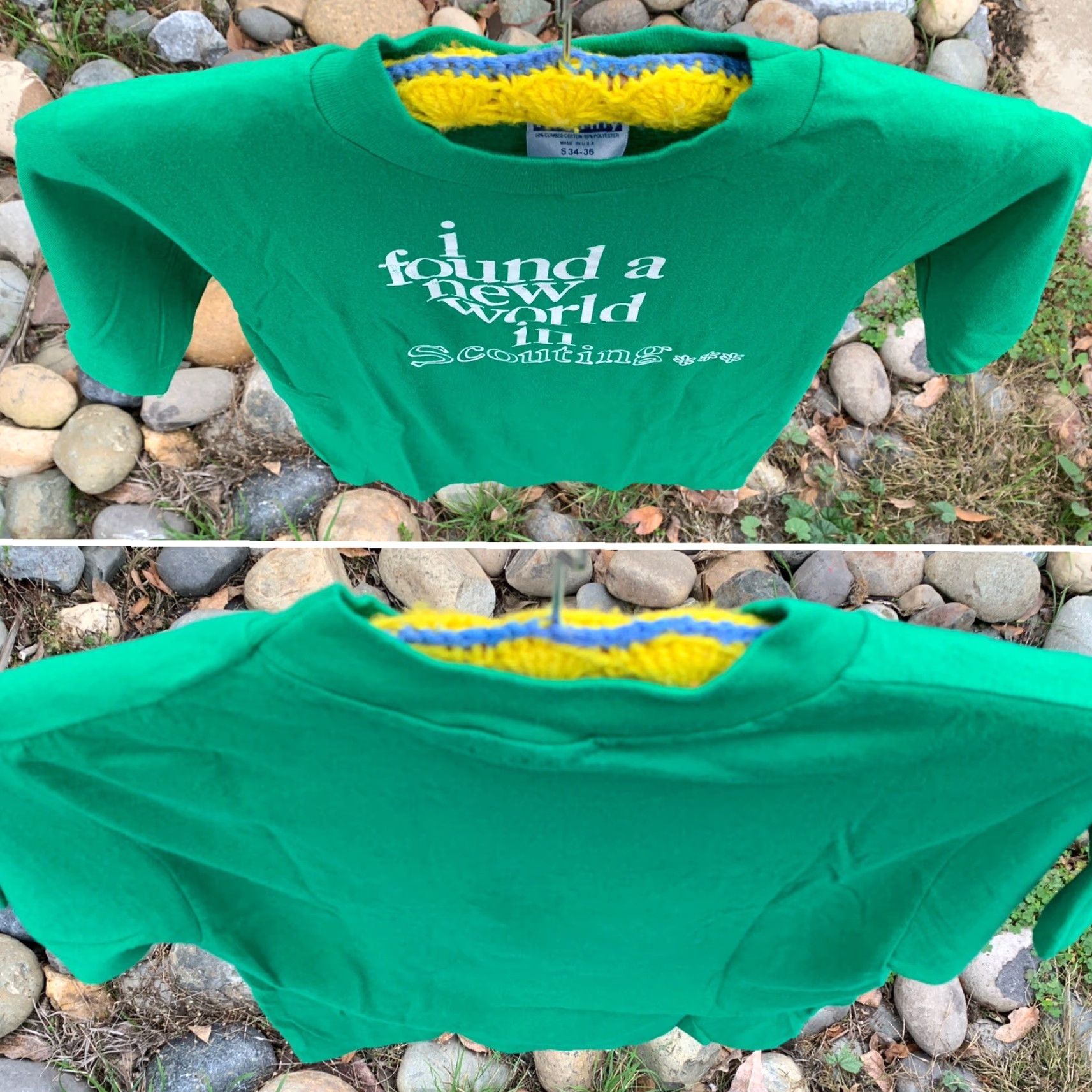 Hanes VINTAGE Hanes T-Shirt Girl Scouts Scouting I Found A New World In Scouting S Green 50% cotton 50% polyester Small / S Men Size US S / EU 44-46 / 1 - 4 Thumbnail