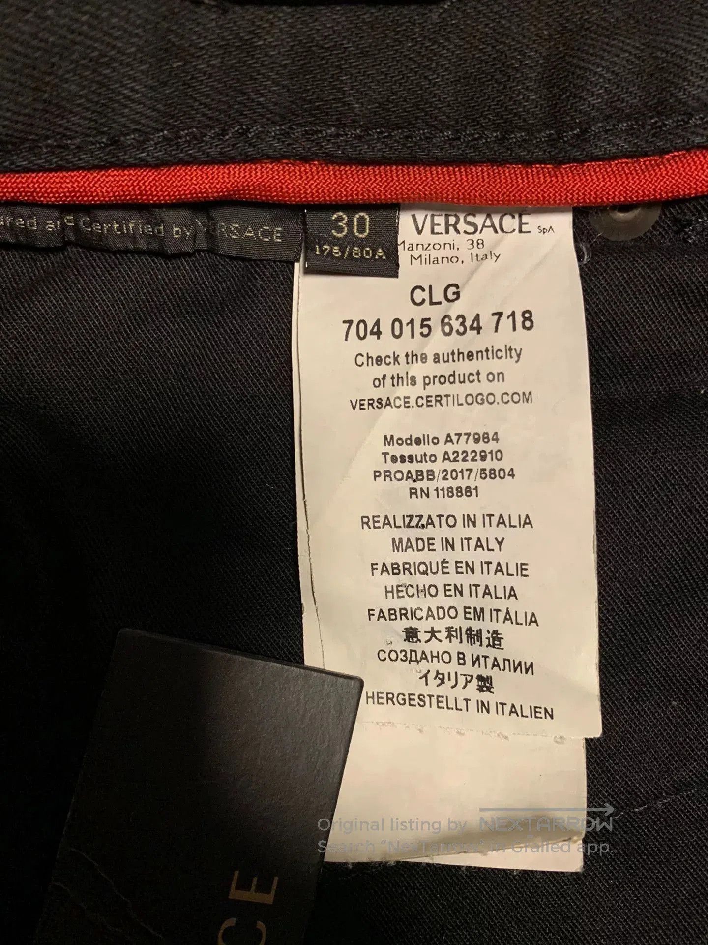 Japanese Brand Versace Men's Rivet Decorated Jeans. Size US 30 / EU 46 - 5 Thumbnail
