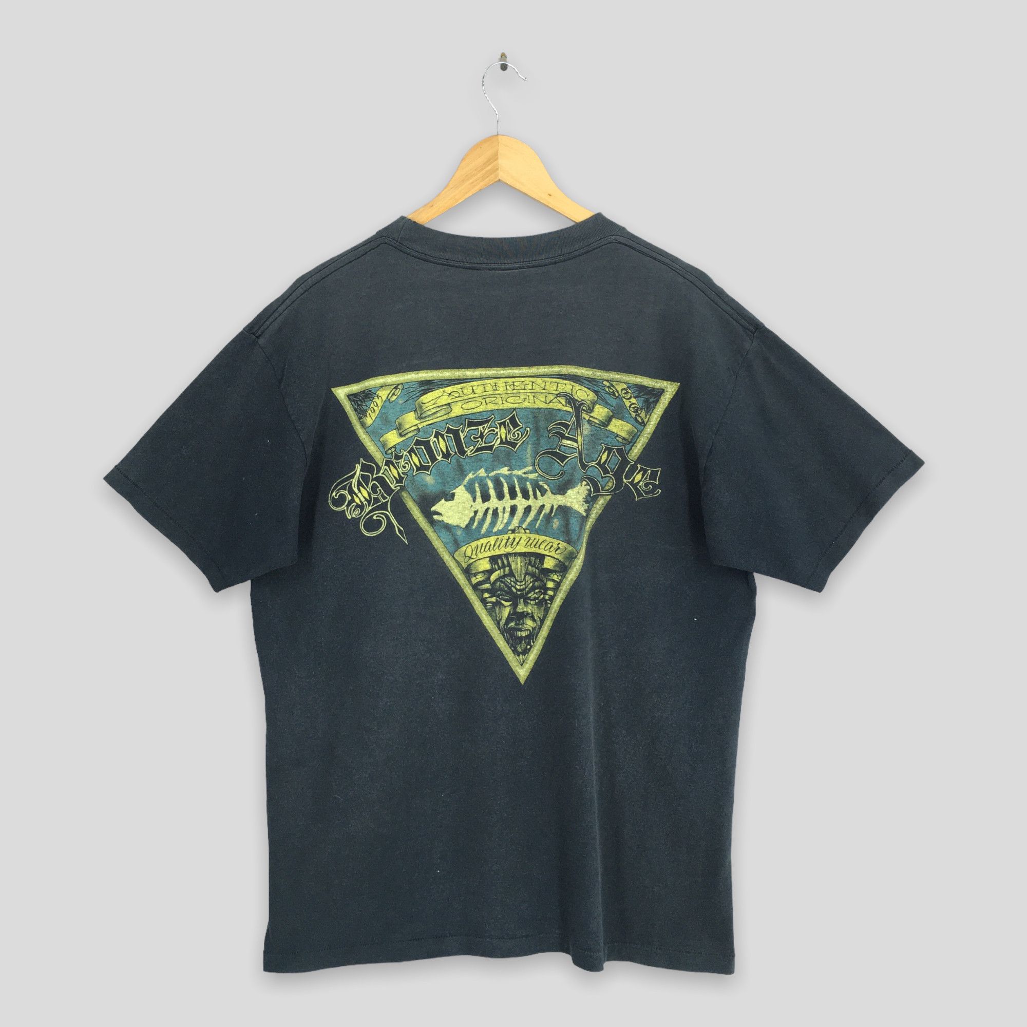 Powell Peralta Vintage 90's Bronze Age Fishbone Skate Black T shirt Medium Size US M / EU 48-50 / 2 - 1 Thumbnail