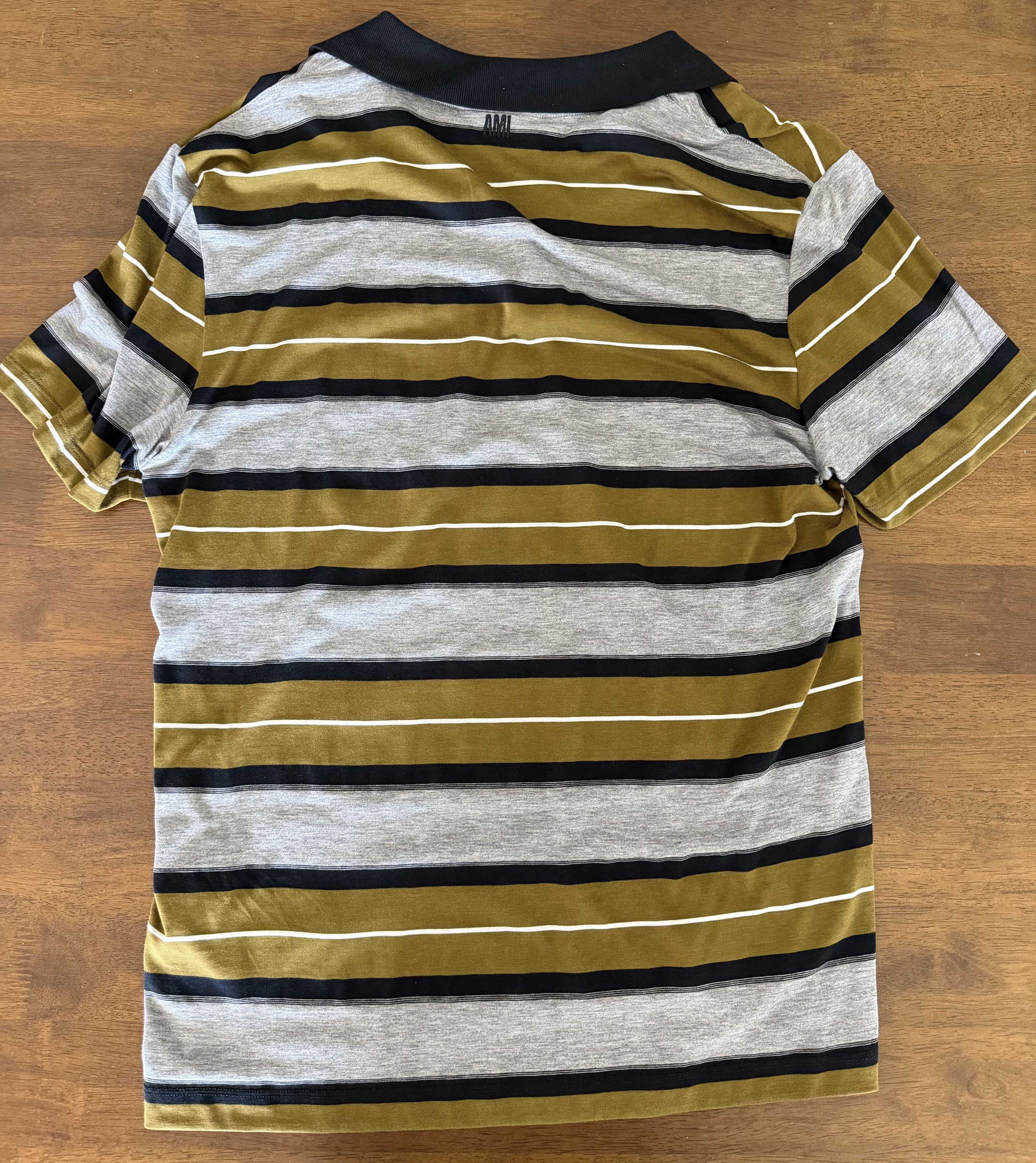 AMI AMI Alexandre Mattiussi Green Striped Polo Size US M / EU 48-50 / 2 - 2 Thumbnail
