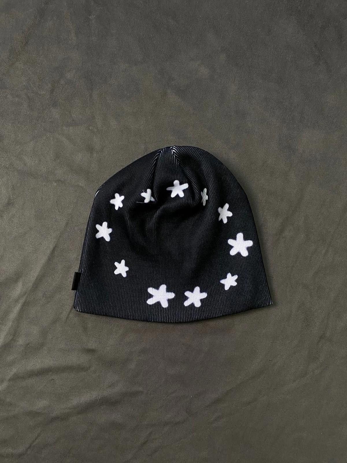 Japanese Brand Rare Y2k 3 Cats Graphic No Cuff Knit Black Beanie Hats OS Size ONE SIZE - 5 Thumbnail