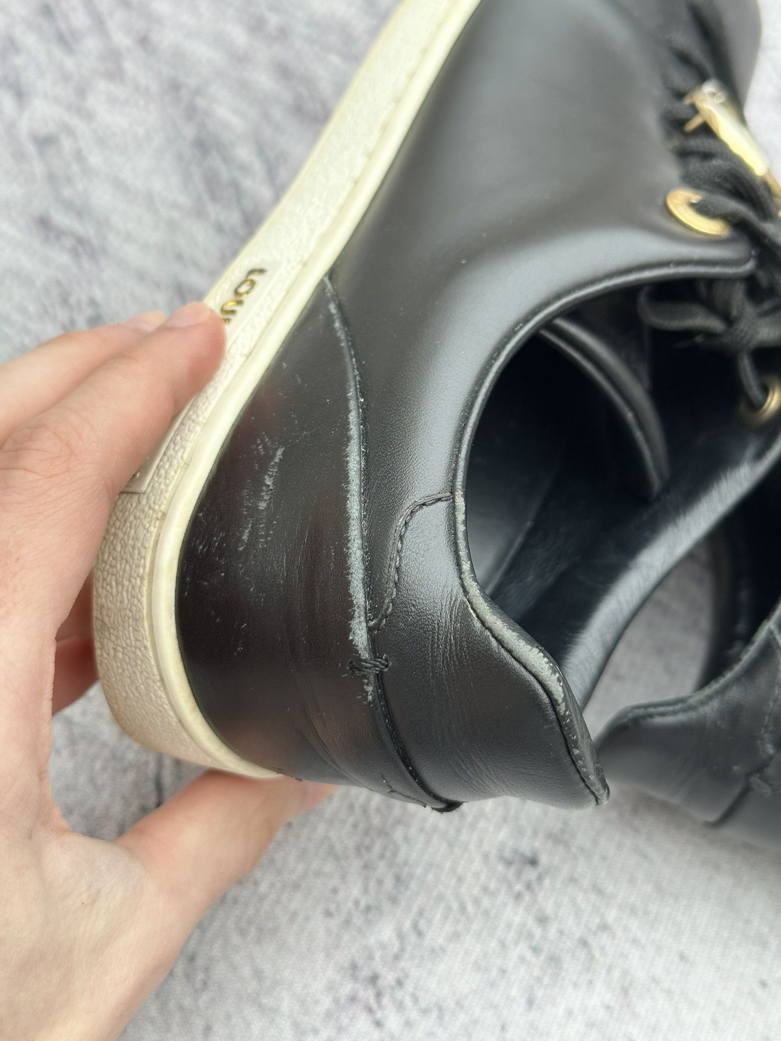 Louis Vuitton Louis Vuitton Frontrow Sneakers LV Metal Lace Logo Leather Size US 5.5 / IT 35.5 - 10 Thumbnail