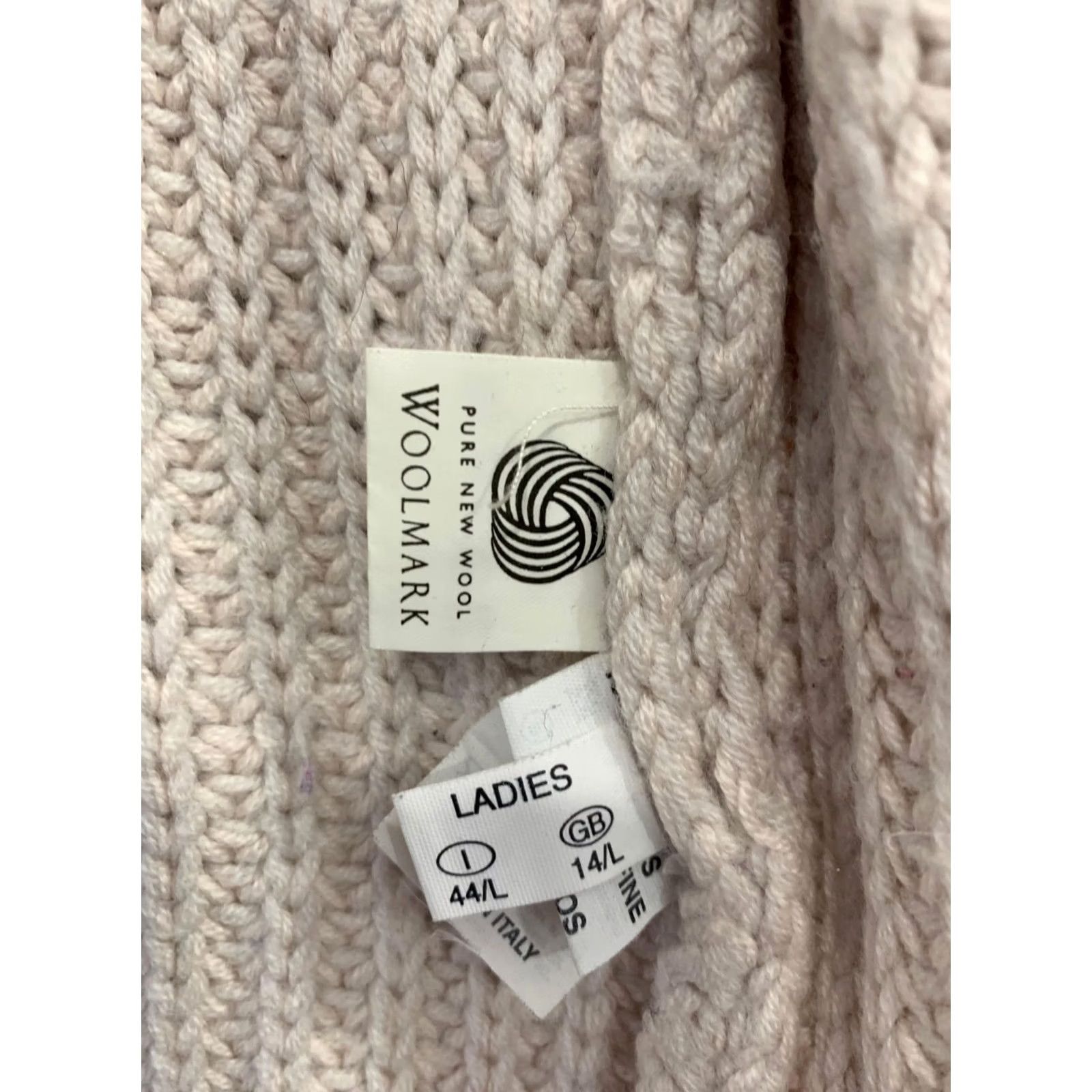 Fabiana Filippi VINTAGE Fabiana Filippi Cardigan Full Zip Merino Wool Beige Italy US 10 L#86 Women Knit Chunks Size L / US 10 / IT 46 - 4 Thumbnail
