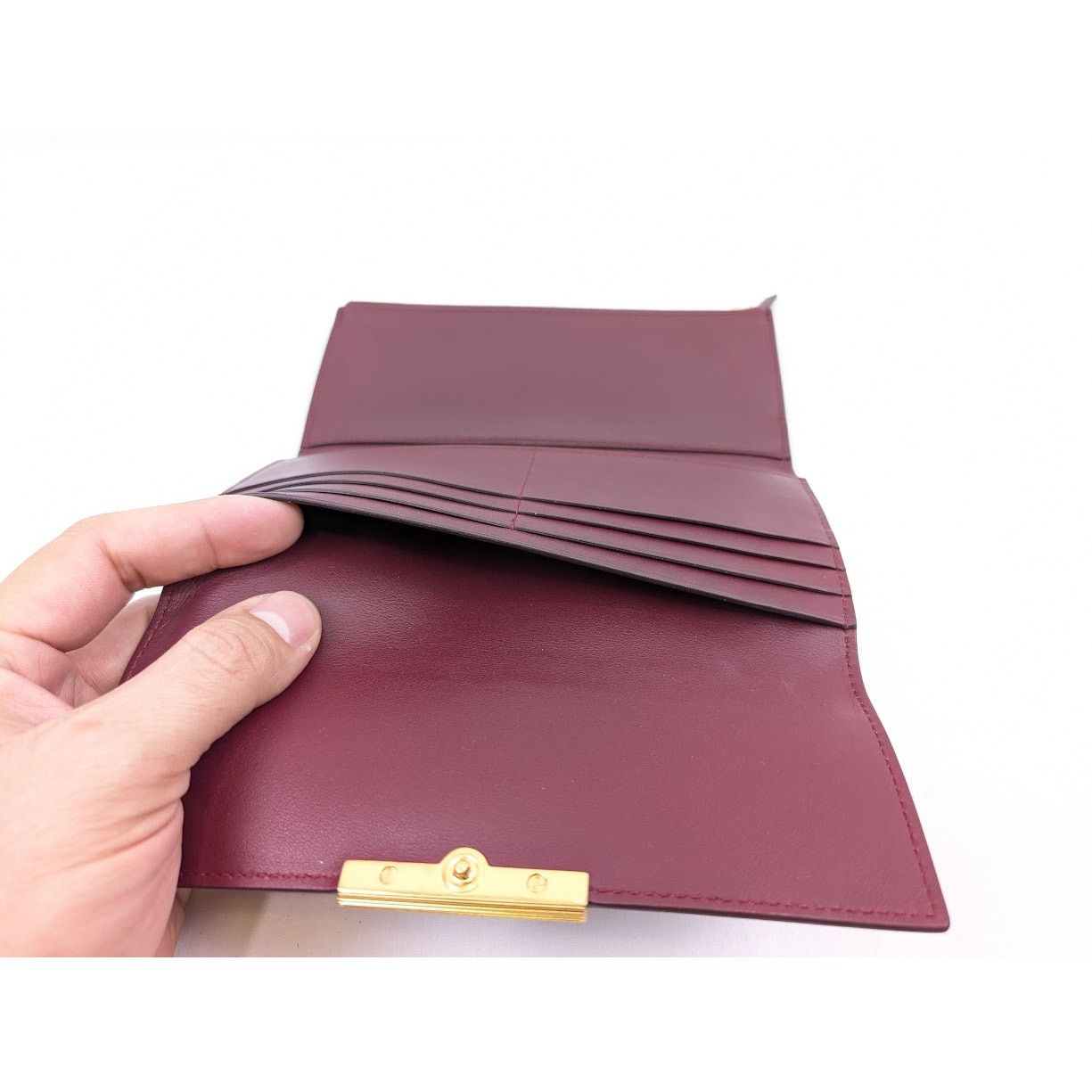 Bottega Veneta o1rshd1 Size: OS / French Calf Nappa Wallet in Bordeaux/Gold Size ONE SIZE - 11 Thumbnail