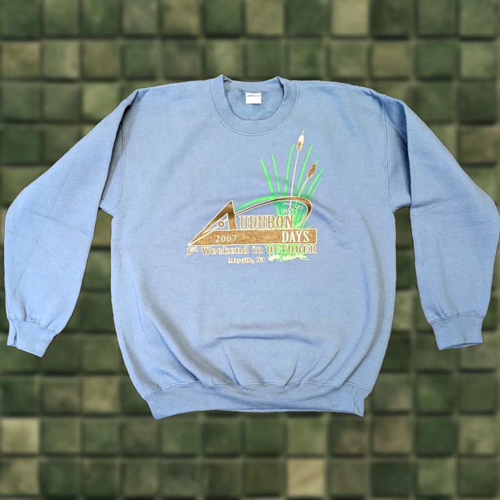 Gildan Vintage Gildan L Large 2007 Audubon Days Mayville Wisconsin Souvenir Sweatshirt Blue Long Sleeve Pullover Unisex Adults Cotton Polyester Mens Womens Size L / US 10 / IT 46 - 1 Thumbnail