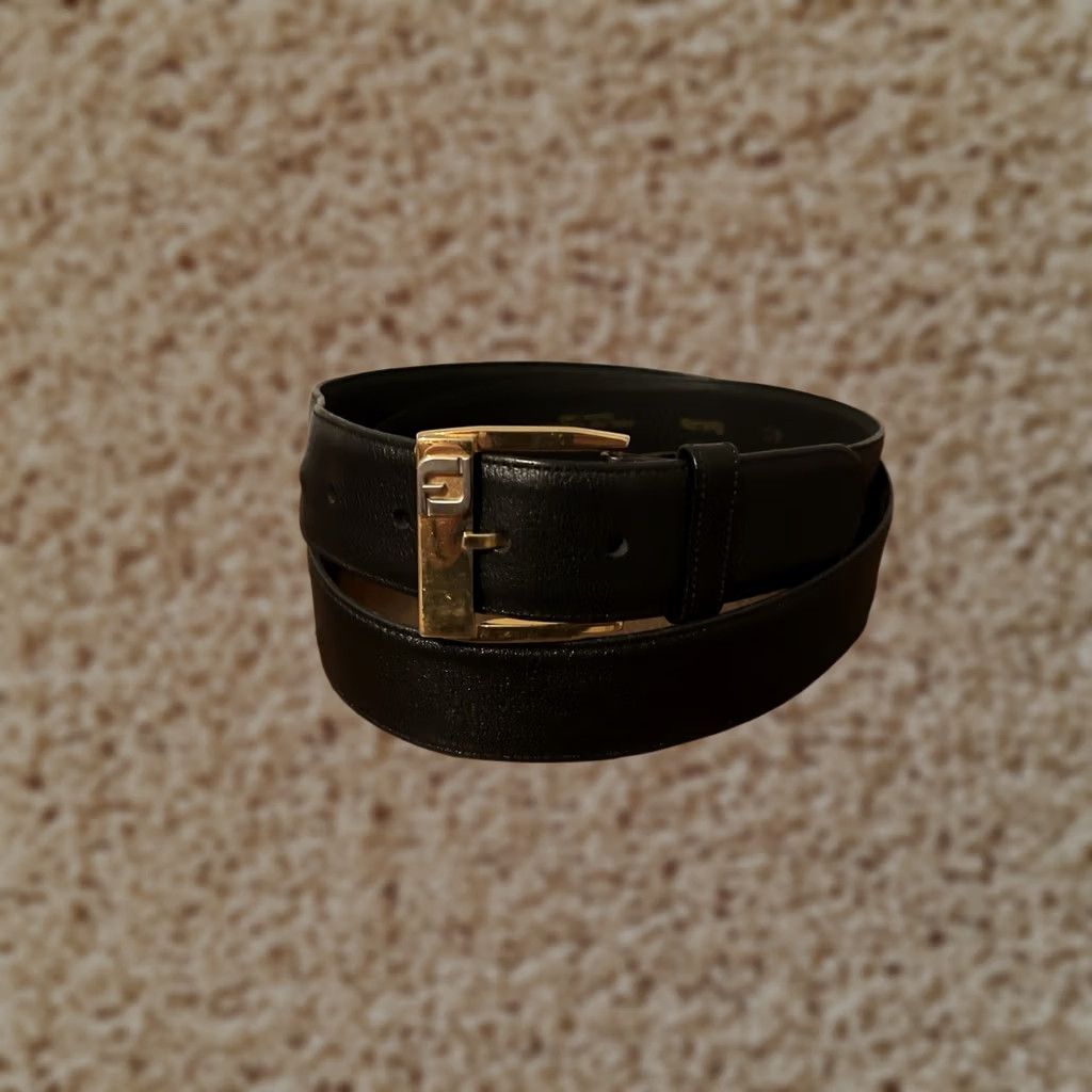 Footjoy FootJoy Black Leather Belt Gold Hardware Analine Cowhide 69351 1.5" Men's 40 Size 40 - 1 Thumbnail