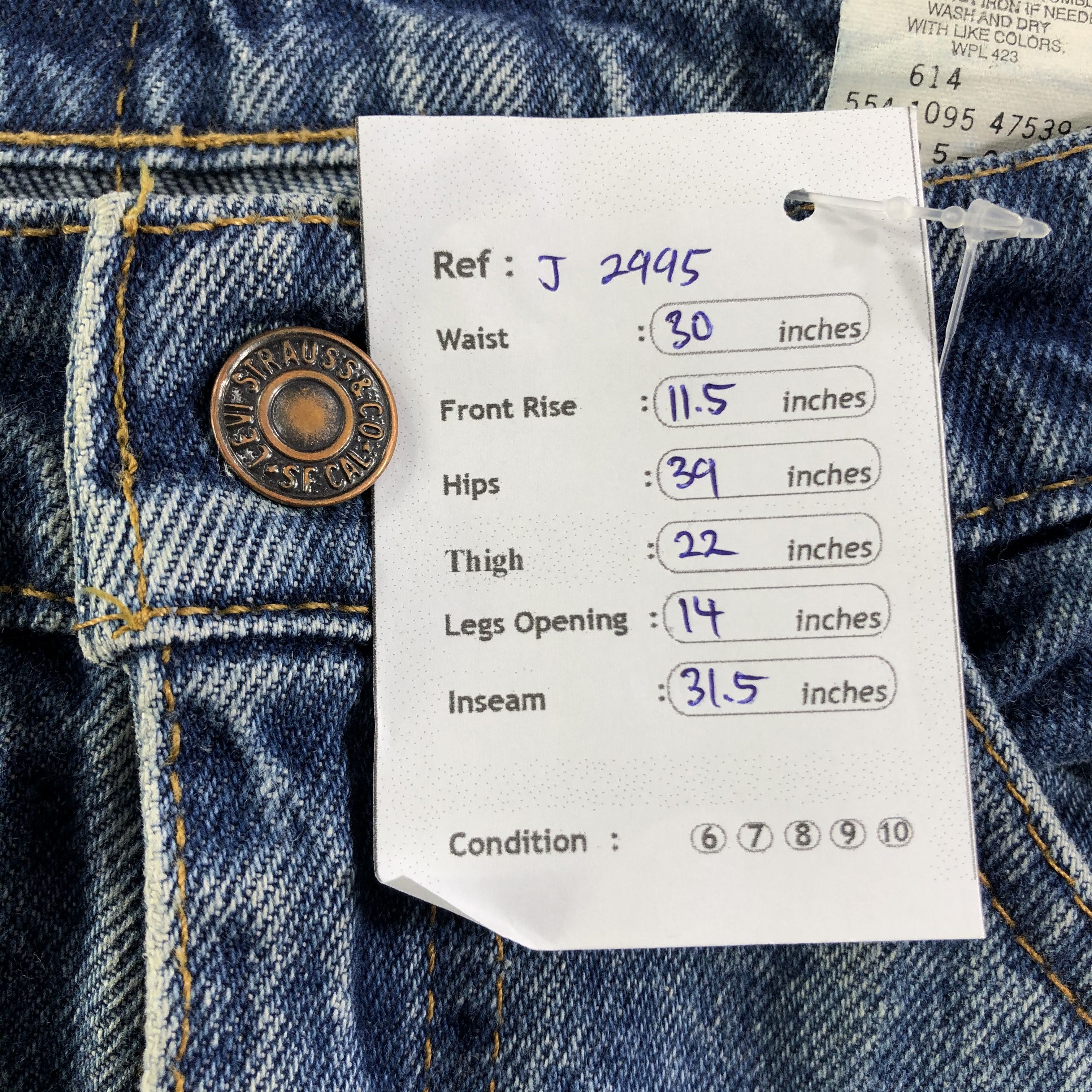 Levi's Vintage 90s Blue Wash Levis 505 Orange Tab Jeans-J2995 Size US 30 / EU 46 - 11 Thumbnail
