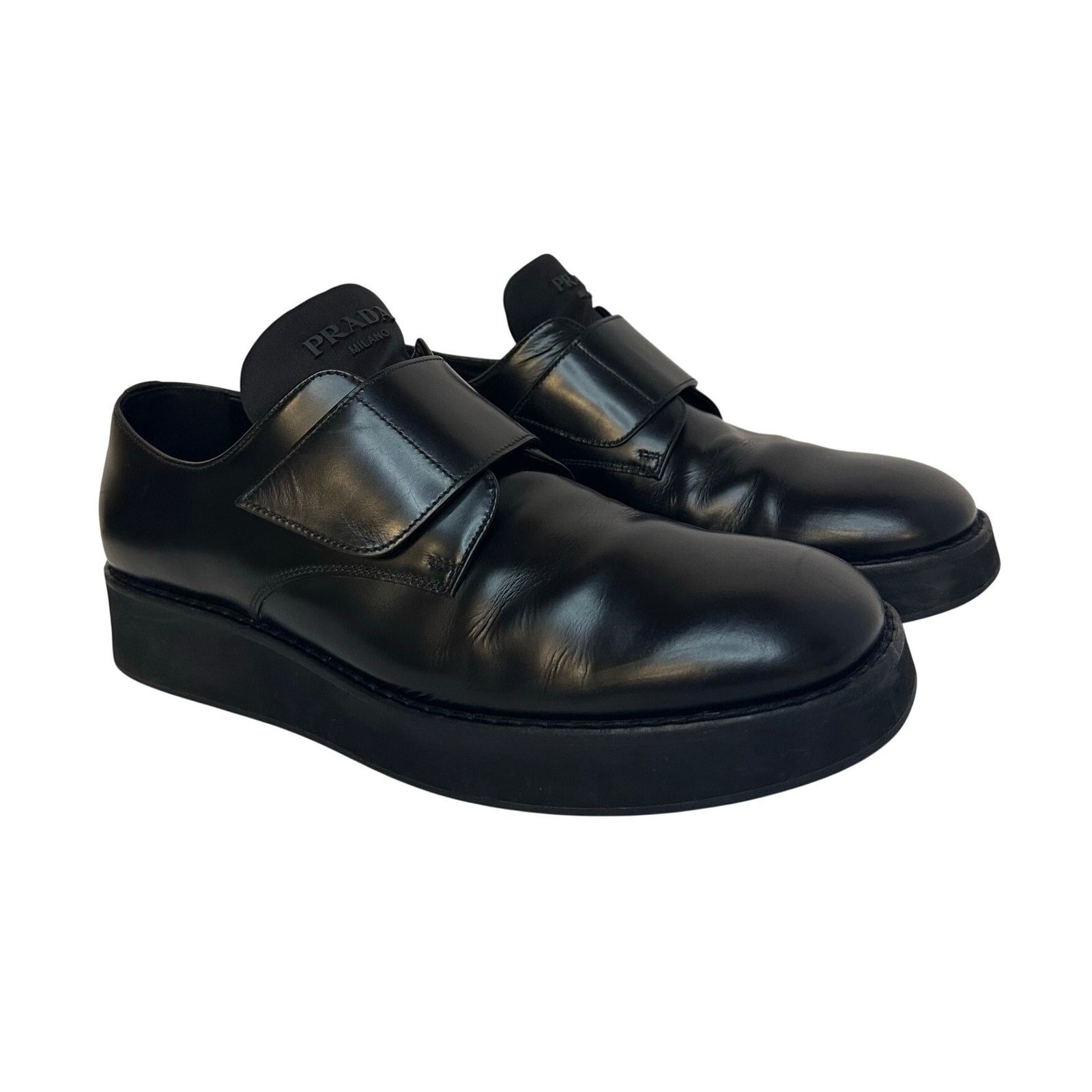 PRADA Spazzolato Fume’ Plain Toe Black Derby Sz.7 Prada Formale Spazzolato Plain Toe Derby (Men) | Nordstrom main image 3