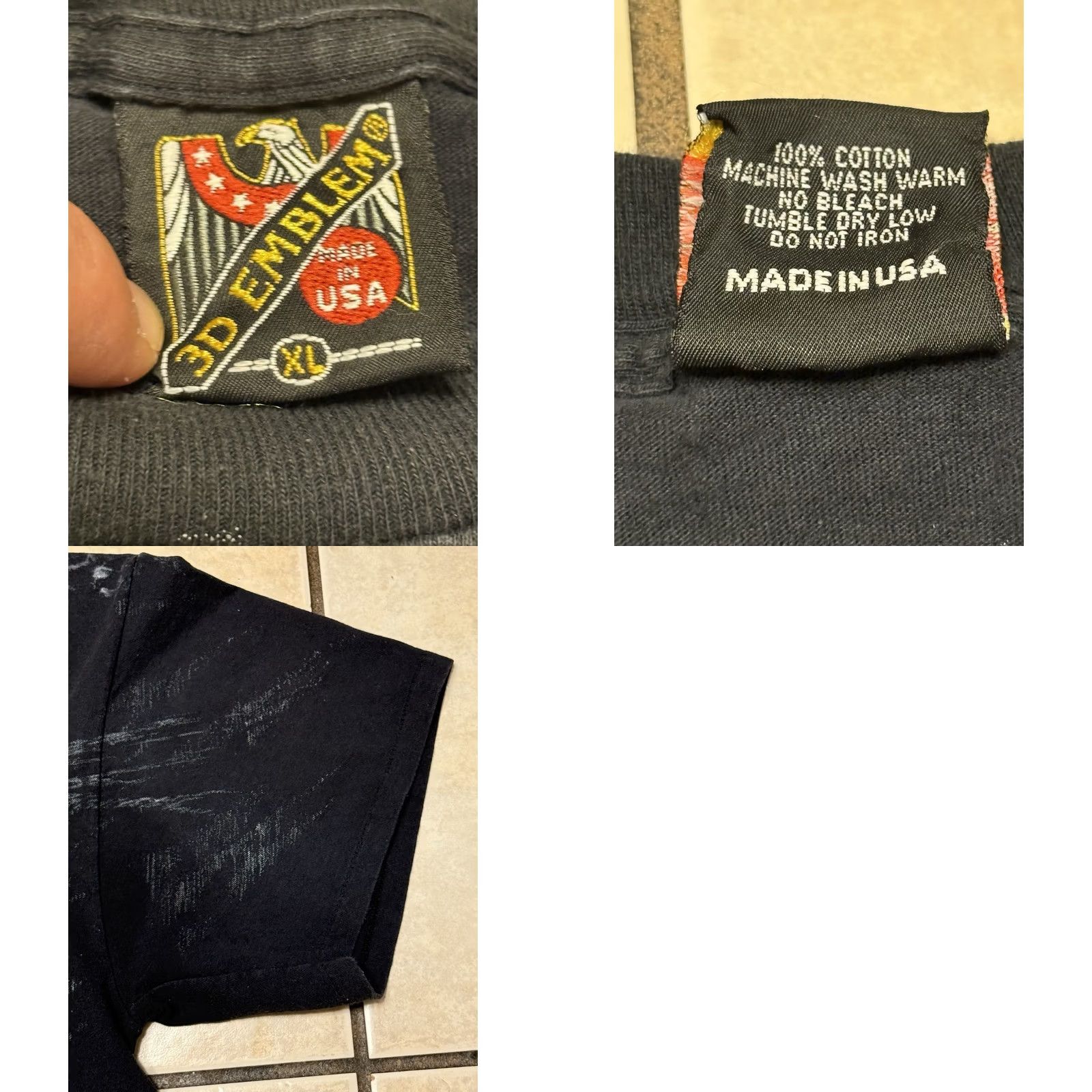 Harley Davidson VINTAGE 1990s 3D Emblem Daytona Bike Week Harley Davidson Sturgis T-Shirt XL Black Crew Neck Short Sleeve USA 90s Motorcycle Biker Classic Casual Mens Size US XL / EU 56 / 4 - 8 Thumbnail