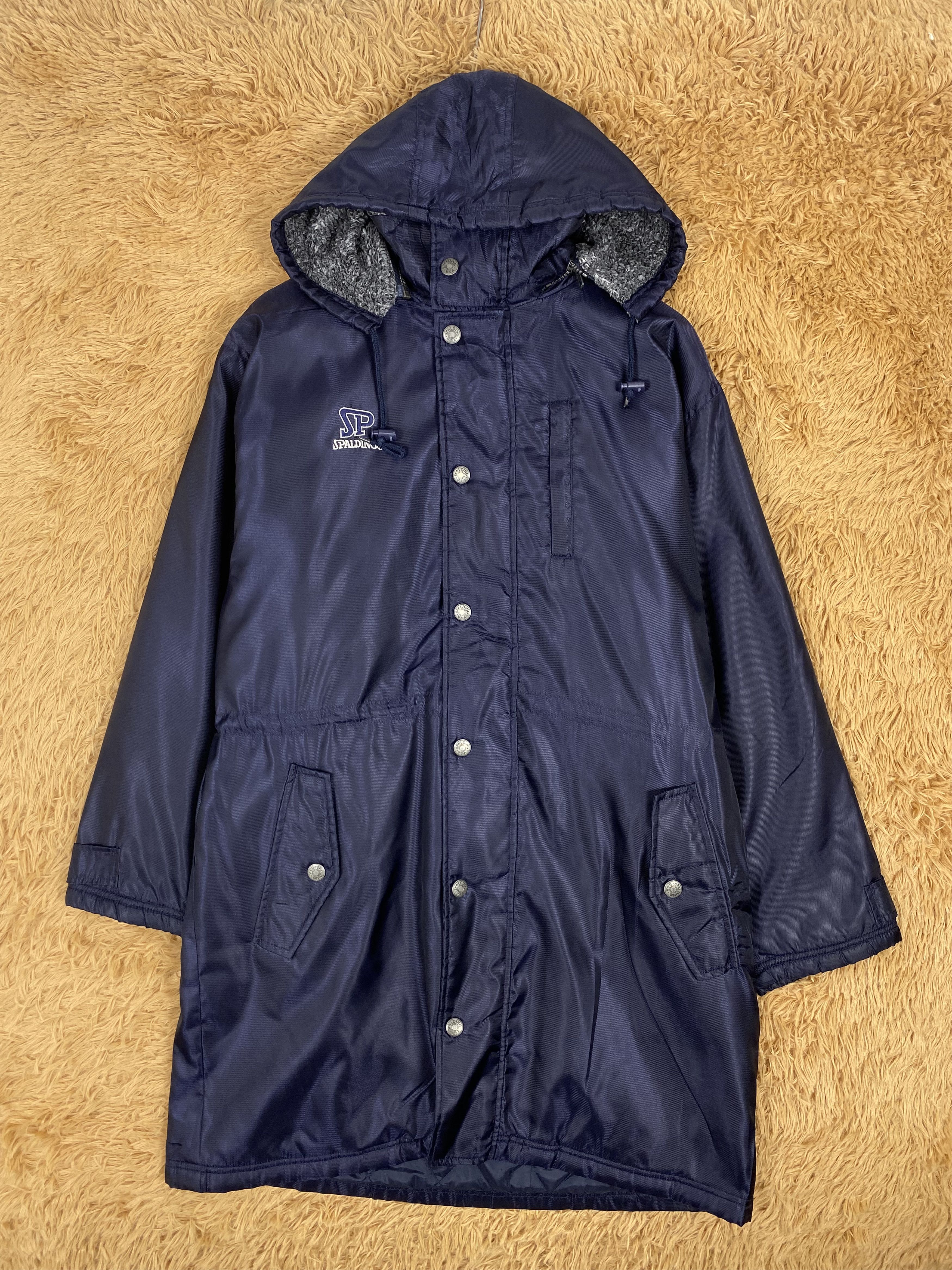 Spalding Vintage Spalding Big Logo Fleece Lining Long Jacket PJ2493 Size US M / EU 48-50 / 2 - 2 Thumbnail