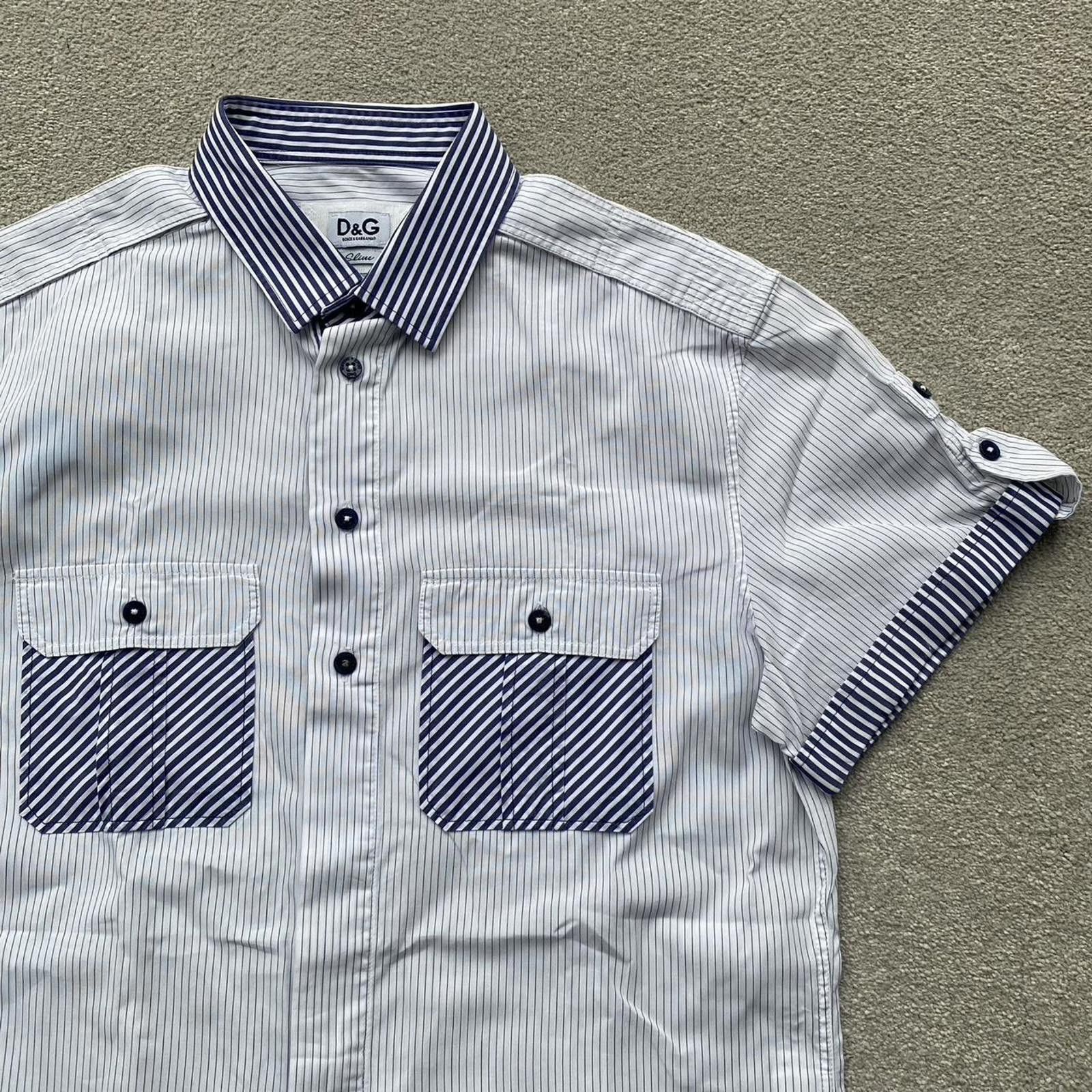 Dolce & Gabbana Dolce & Gabbana D&G Striped Short Sleeve Button Up Shirt Size US L / EU 52-54 / 3 - 2 Thumbnail