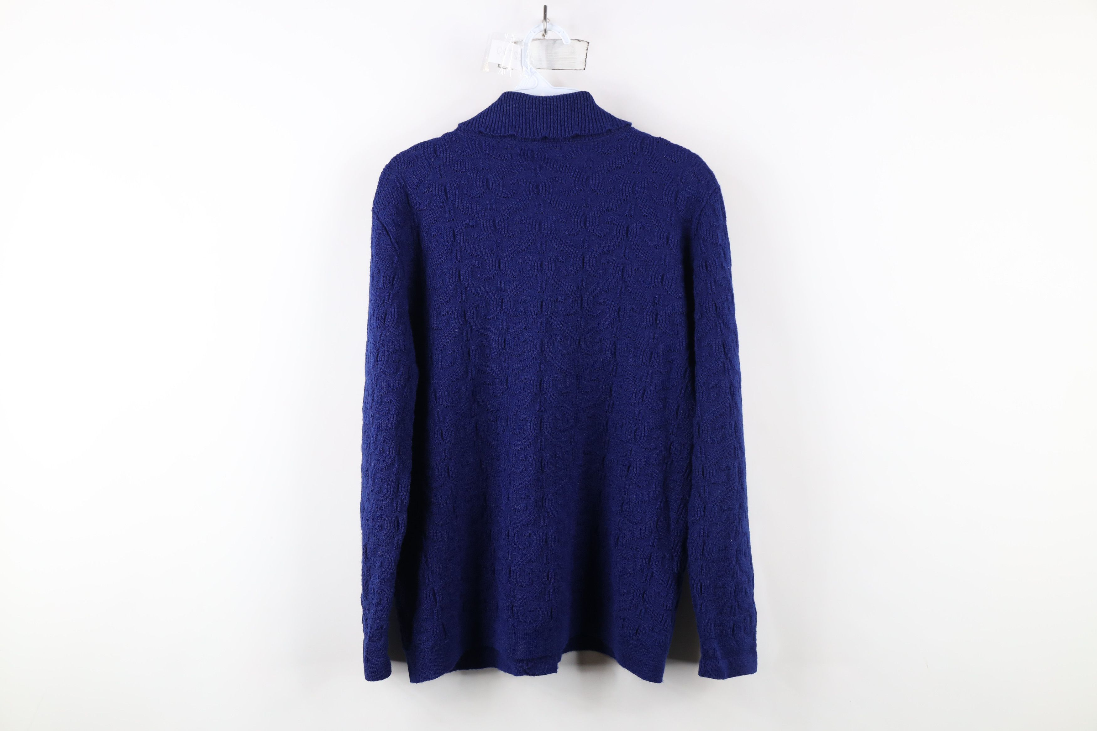 Vintage Vintage 70s Streetwear Geometric Collared Cardigan Sweater Size M / US 6-8 / IT 42-44 - 7 Thumbnail