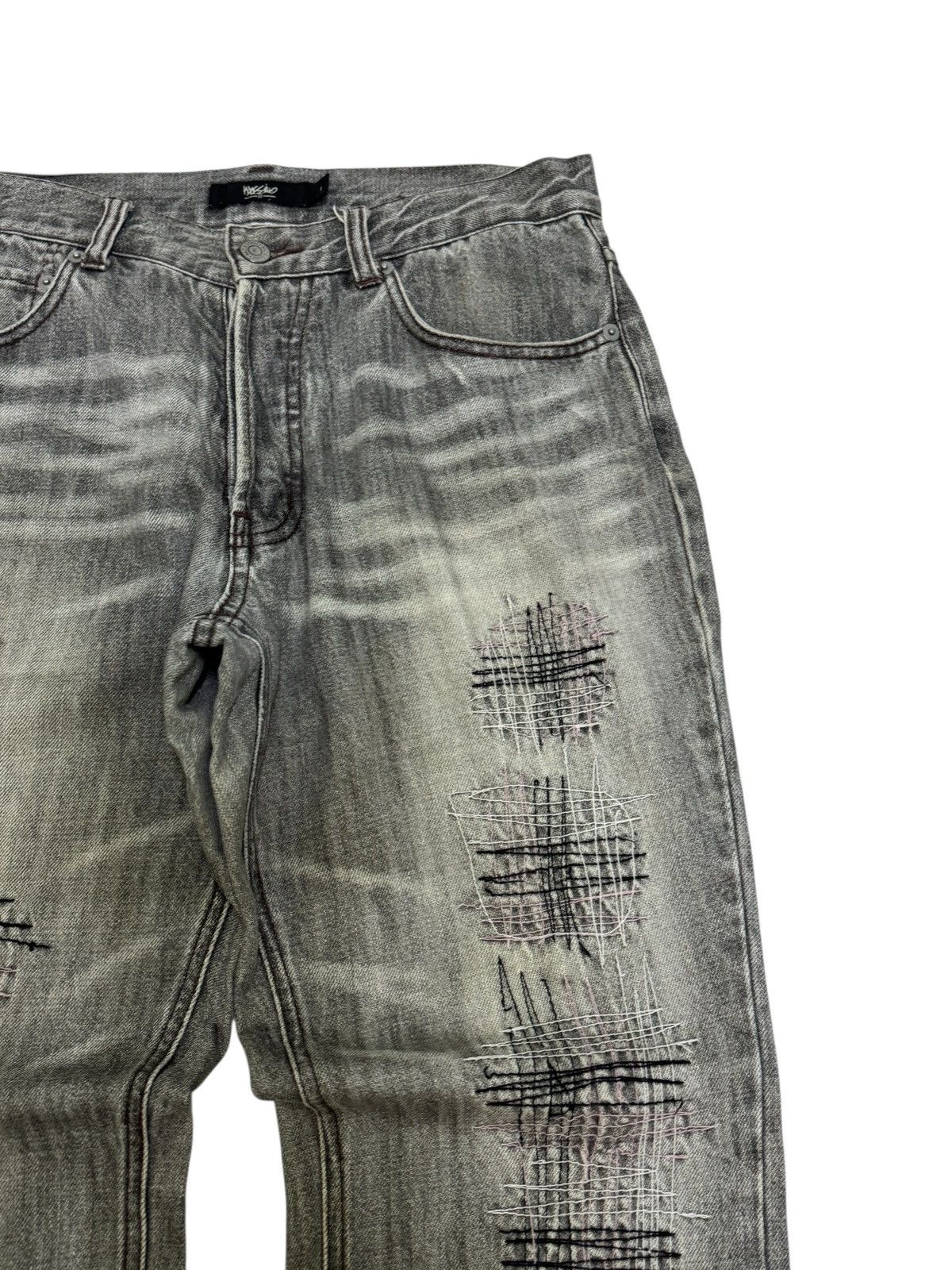Japanese Brand Flare Mossimo Grey Distressed Pant Y2K Workwear Grunge Style Size US 30 / EU 46 - 5 Thumbnail
