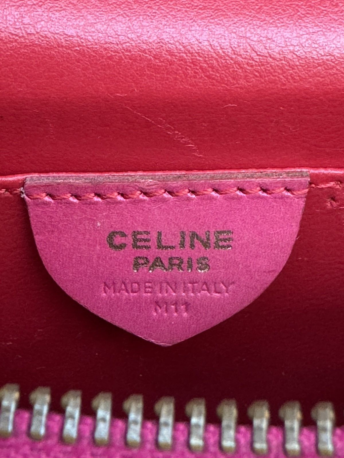 Celine Vintage Celine Triomphe Pink Leather Handbag Size ONE SIZE - 9 Thumbnail