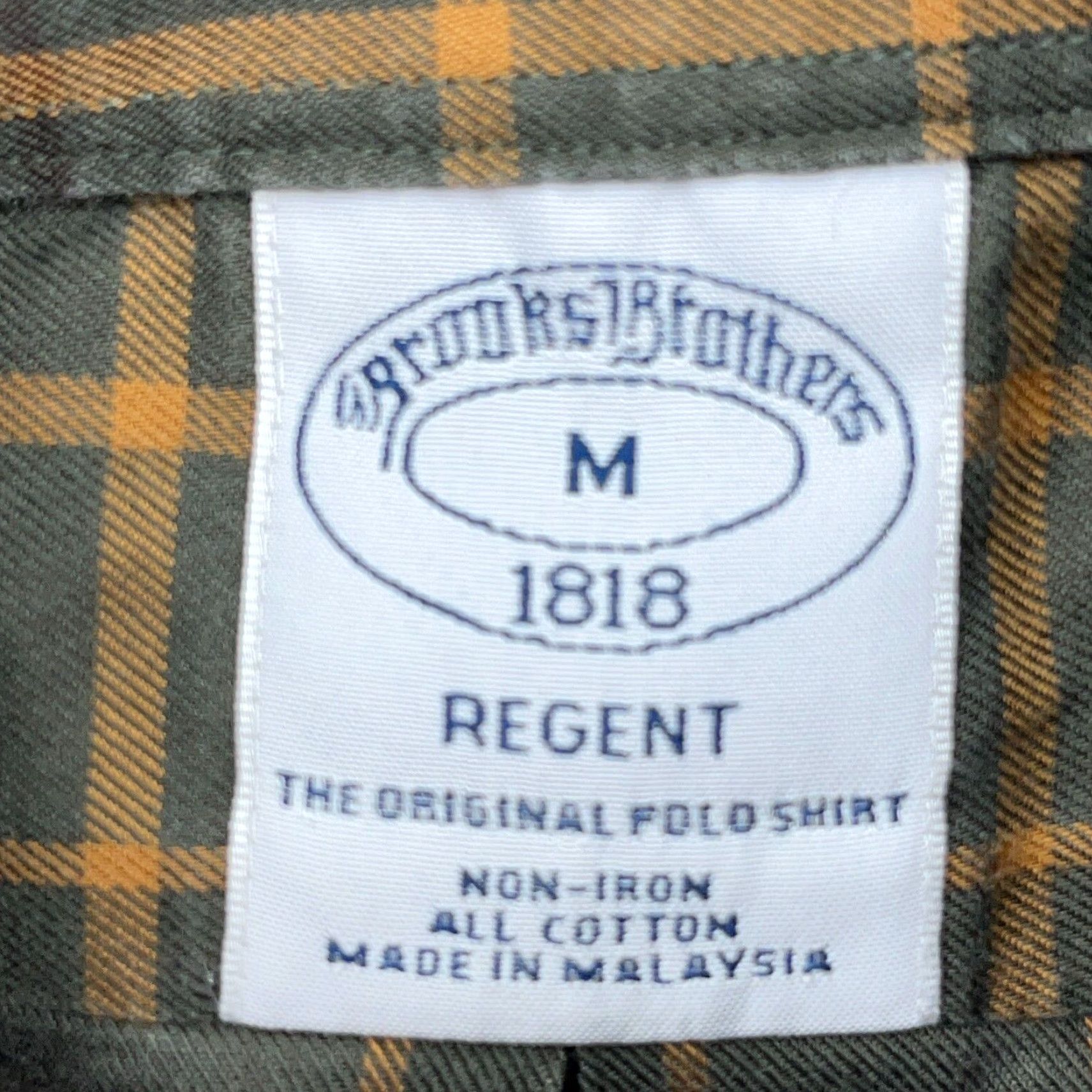 Brooks Brothers Brooks Brothers Men's Button-Up Shirt Medium Green Plaid Casual Dress All Seasons Size 40R - 3 Thumbnail