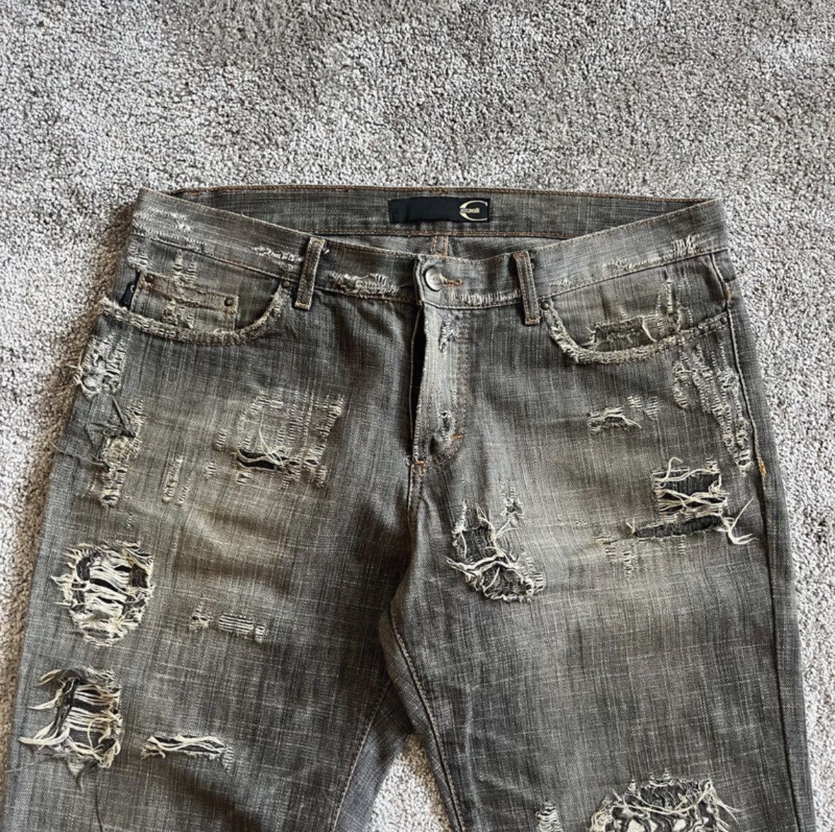 Just Cavalli Just Cavalli Distressed Vintage Slim Fit Jeans Size US 33 - 2 Thumbnail