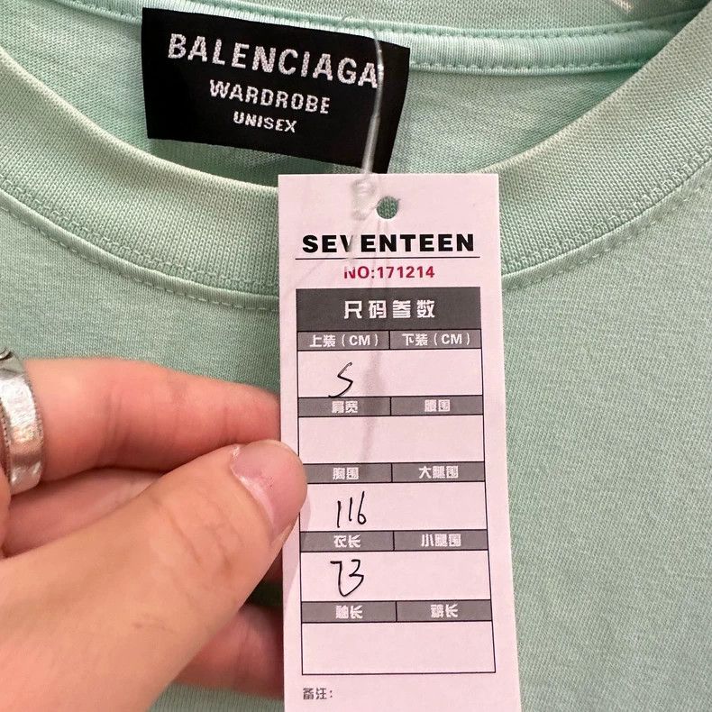Balenciaga Balenciaga Mint green embroidered logo short sleeves Size US S / EU 44-46 / 1 - 4 Thumbnail