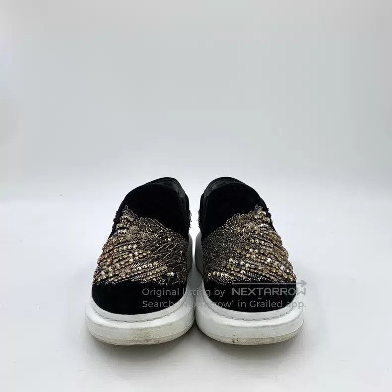Alexander McQueen Alexander Mcqueen Black velvet sequin diamond design casua Size US 5 / IT 35 - 3 Thumbnail