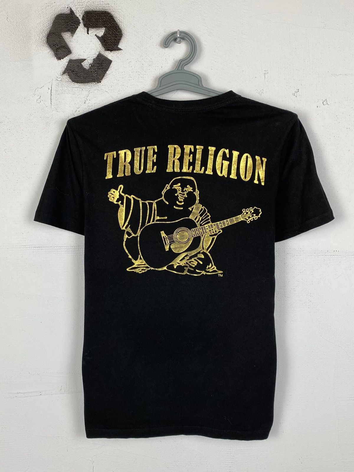 Pre-owned True Religion X Vintage 2000s True Religion Buddha Graphic T Shirt Small In Black