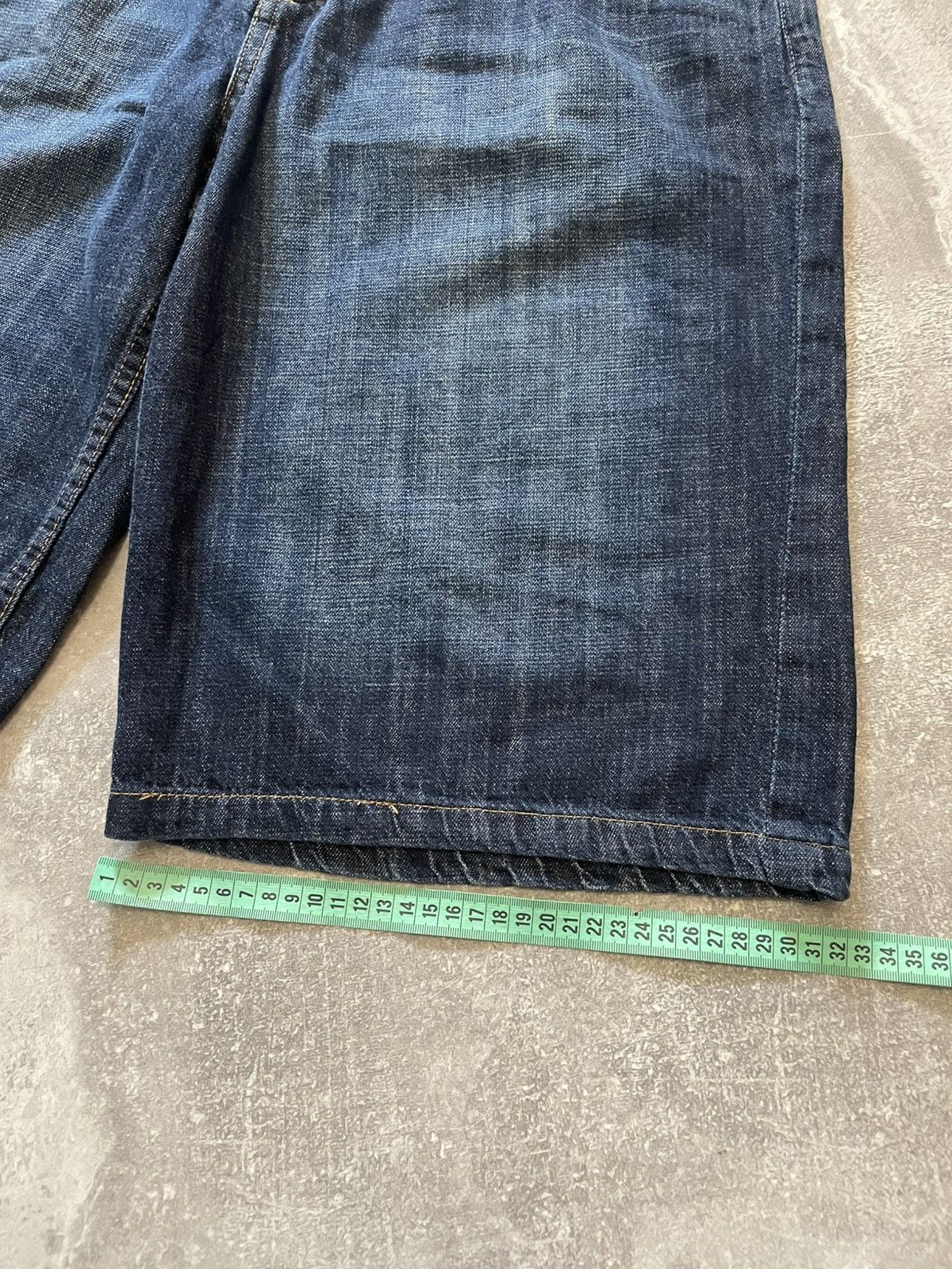 Time is Money Embroidered Logo Jnco Style Baggy Denim Shorts