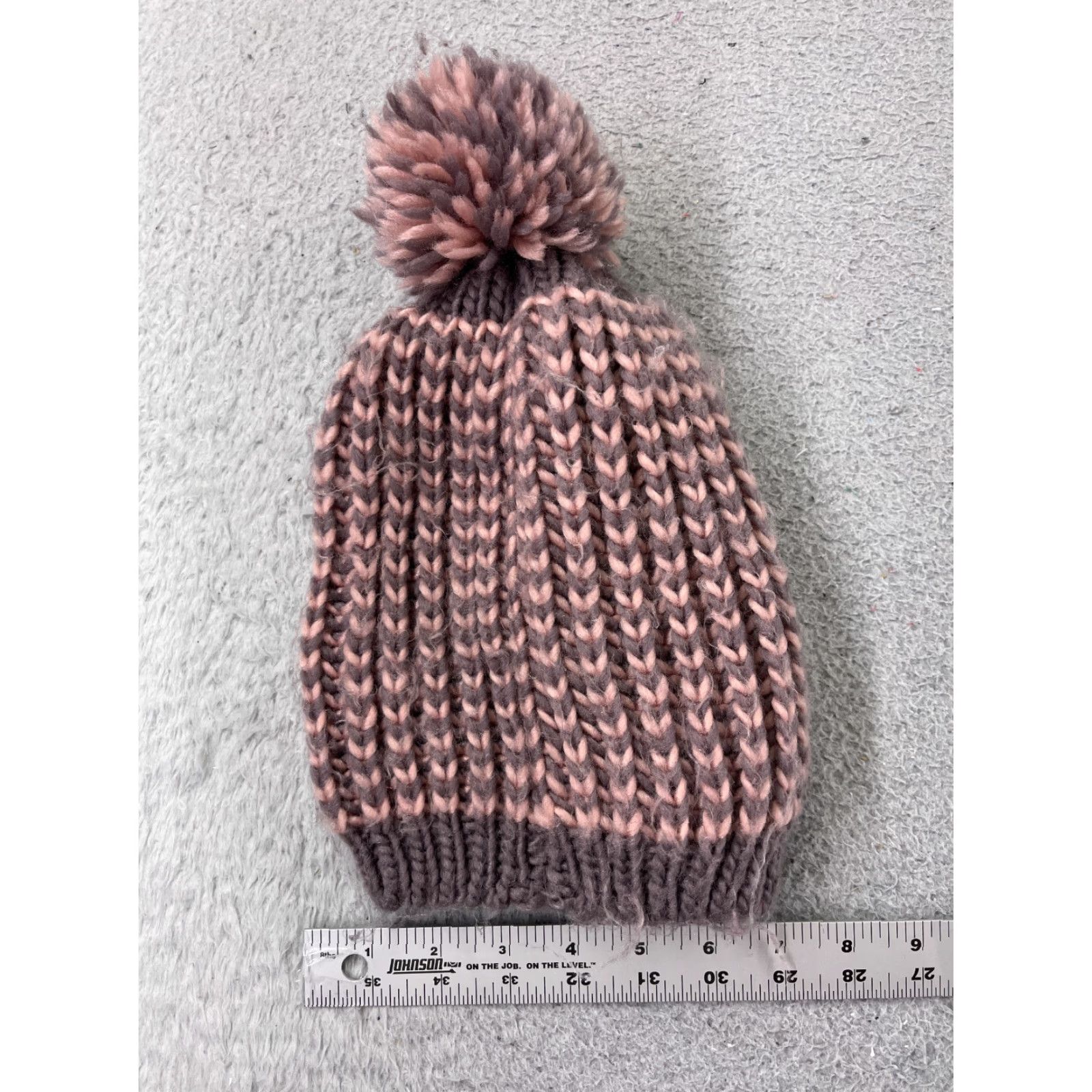 Vintage Vessie Goldsmith Beanie Womens One Size Purple Pink 100% Polyester Ski Pom Hat Size ONE SIZE - 4 Thumbnail