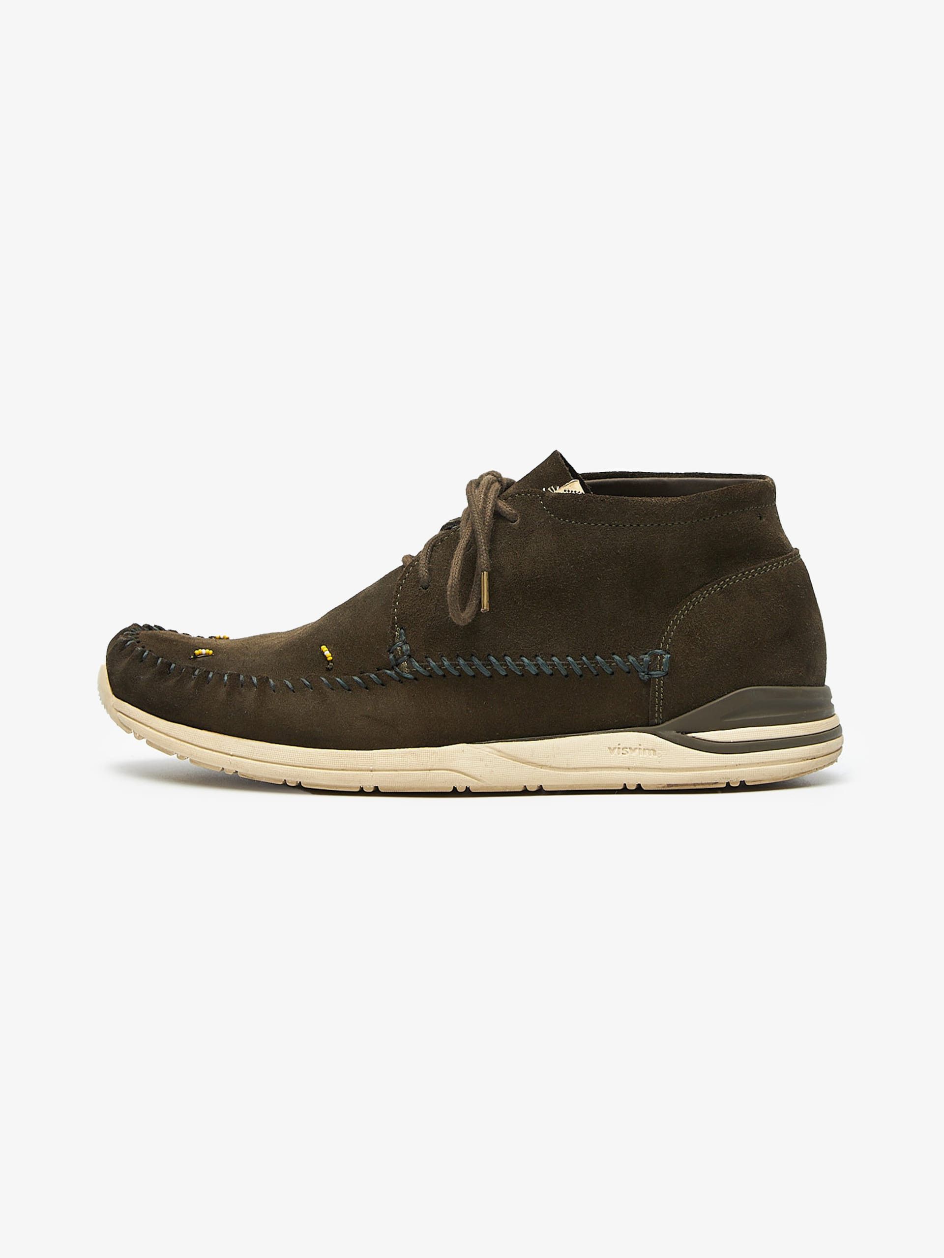 image of Visvim Khaki Suede Hand Stitched Desert Boots, Men's (Size 12)