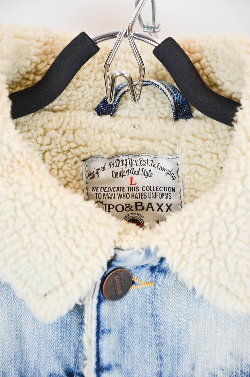 Japanese Brand Cipo & Baxx Sherpa Denim Jacket – Size L (Fits M/L) Size US L / EU 52-54 / 3 - 8 Thumbnail