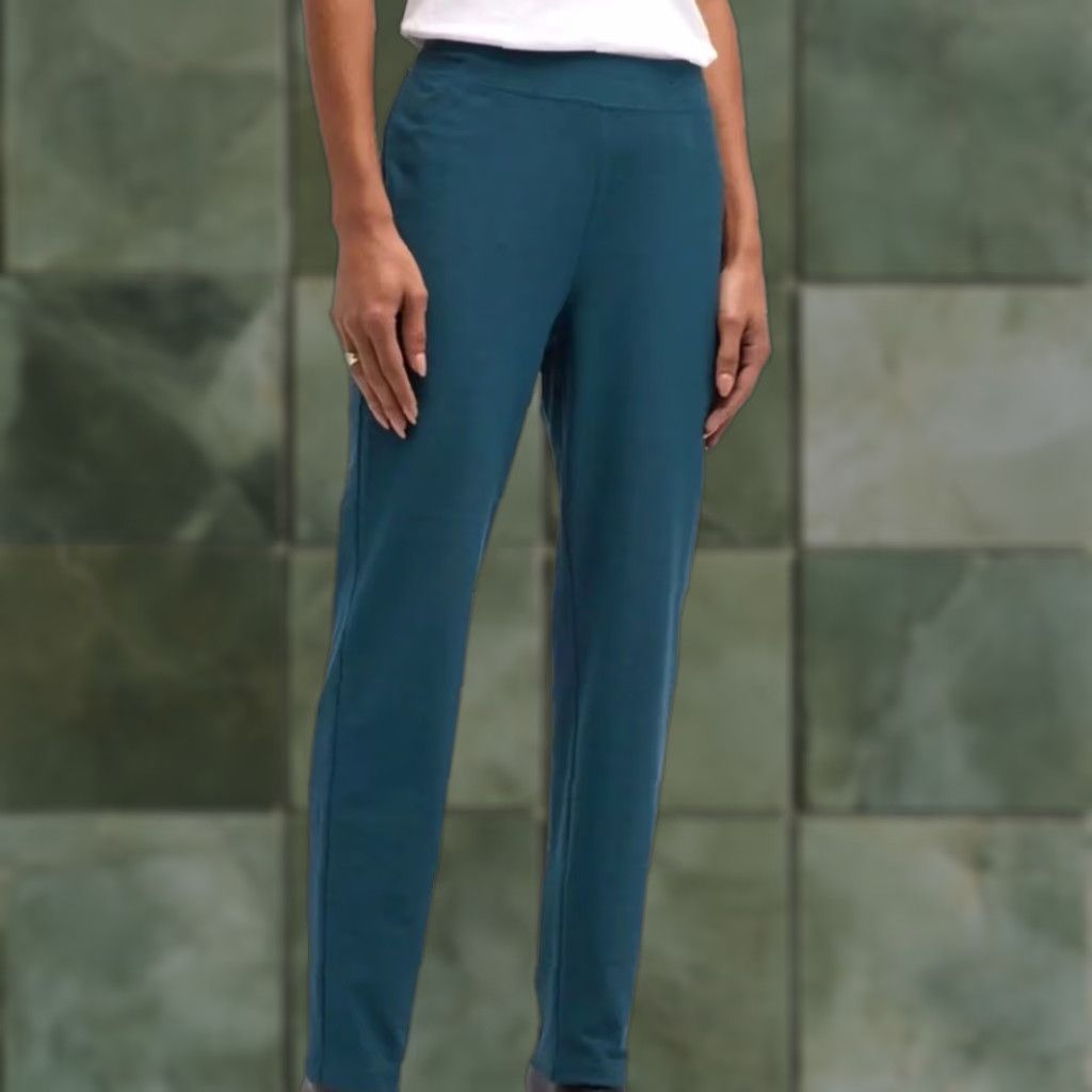 Eileen Fisher VINTAGE Eileen Fisher Women's Ankle Pants Slim Tapered Crepe Stretch Green 2XS Casual Office Size 26" / US 2 / IT 38 - 1 Thumbnail