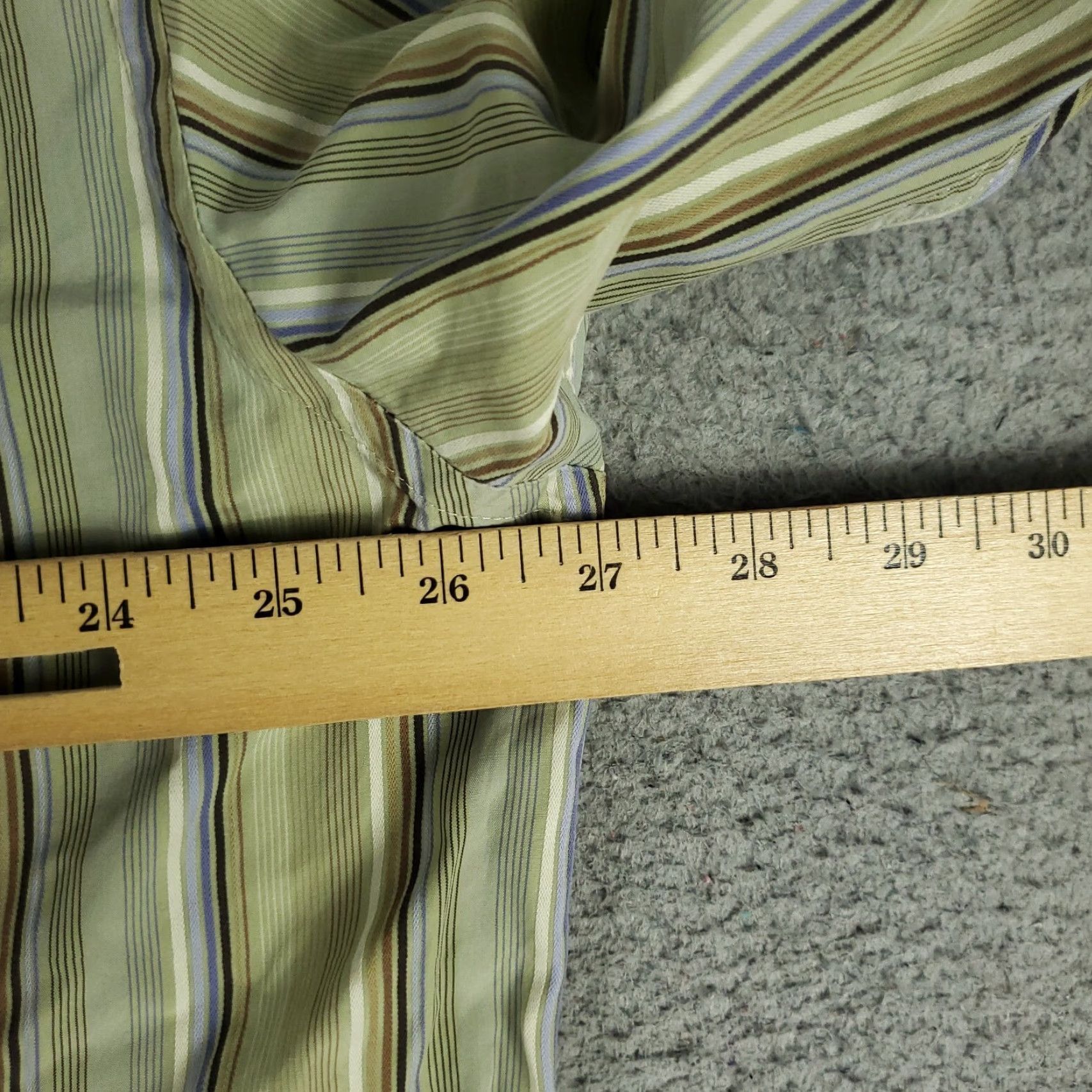 Faconnable Façonnable Green Striped Button-Up Shirt 2XLT Long Sleeve Casual Mens Size US XXL / EU 58 / 5 - 5 Thumbnail
