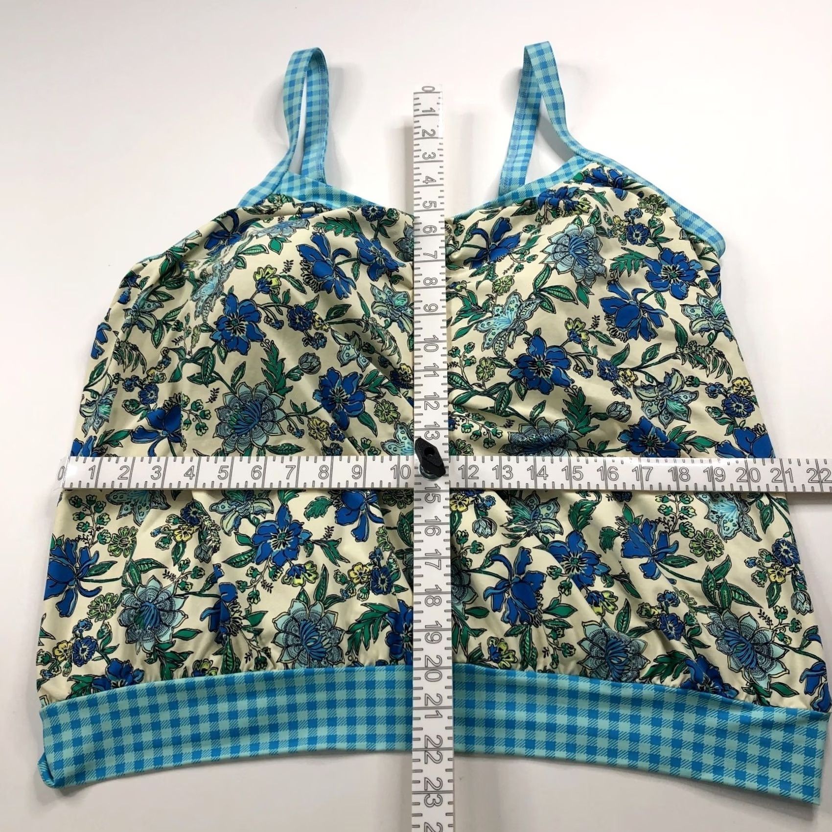 Lands' End Lands' End Tankini Top Swim Blue Padded Wireless Floral All Over Print DDD 18 Women's Size XXL / US 16-18 / IT 52-54 - 4 Thumbnail