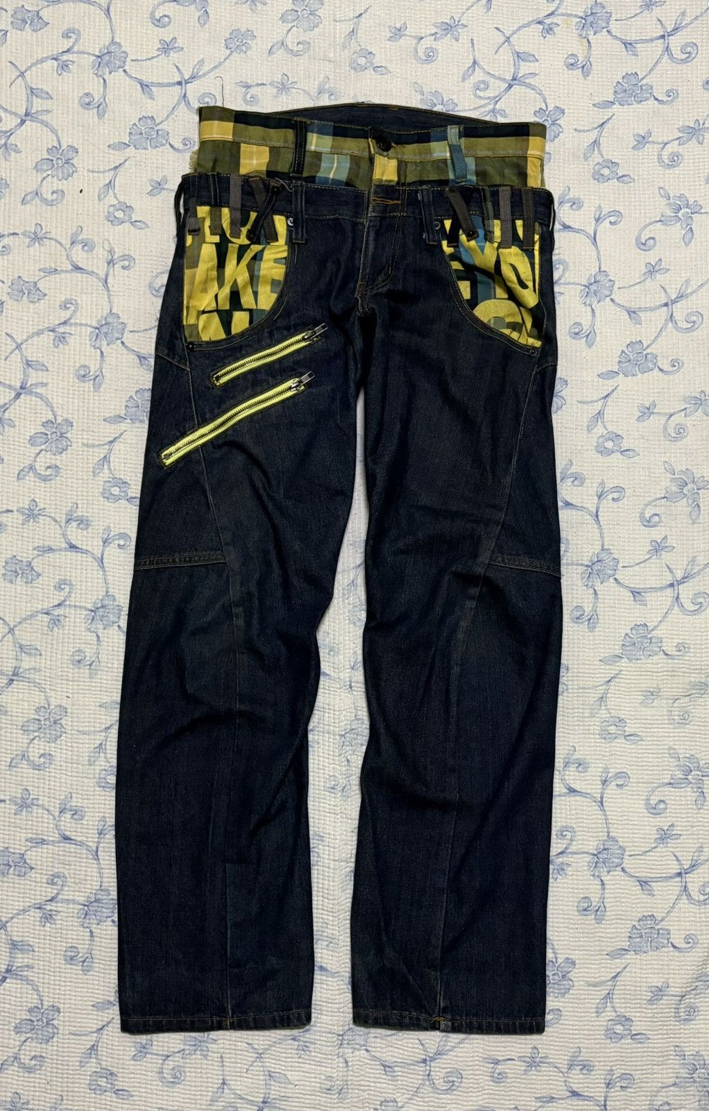 Japanese Brand Japanese BRTH Breath Double Waist Jeans Streetwear Denim Size US 31 - 2 Thumbnail