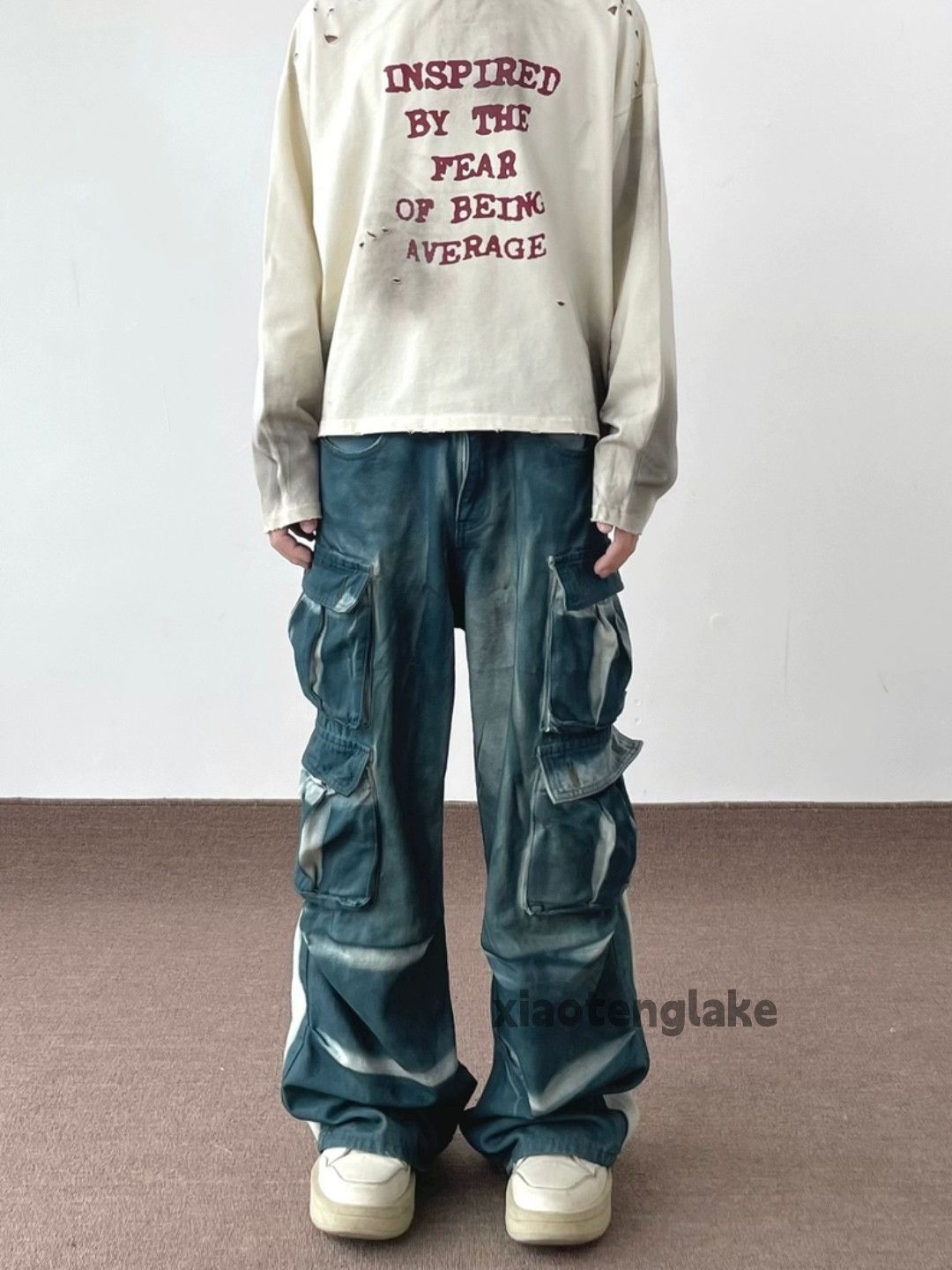 Jean × Vintage washed faded loose baggy tie dye hiphop cargo pants Size US 32 / EU 48 - 5 Thumbnail