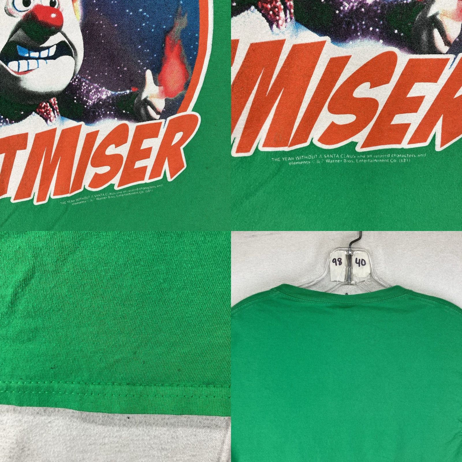 Fruit Of The Loom VINTAGE Fruit of the Loom Heat Miser Christmas Green Short Sleeve Cotton T-Shirt Santa Claus 70s Retro Slim Unisex Adults Small Boys Girls? Size US S / EU 44-46 / 1 - 9 Thumbnail