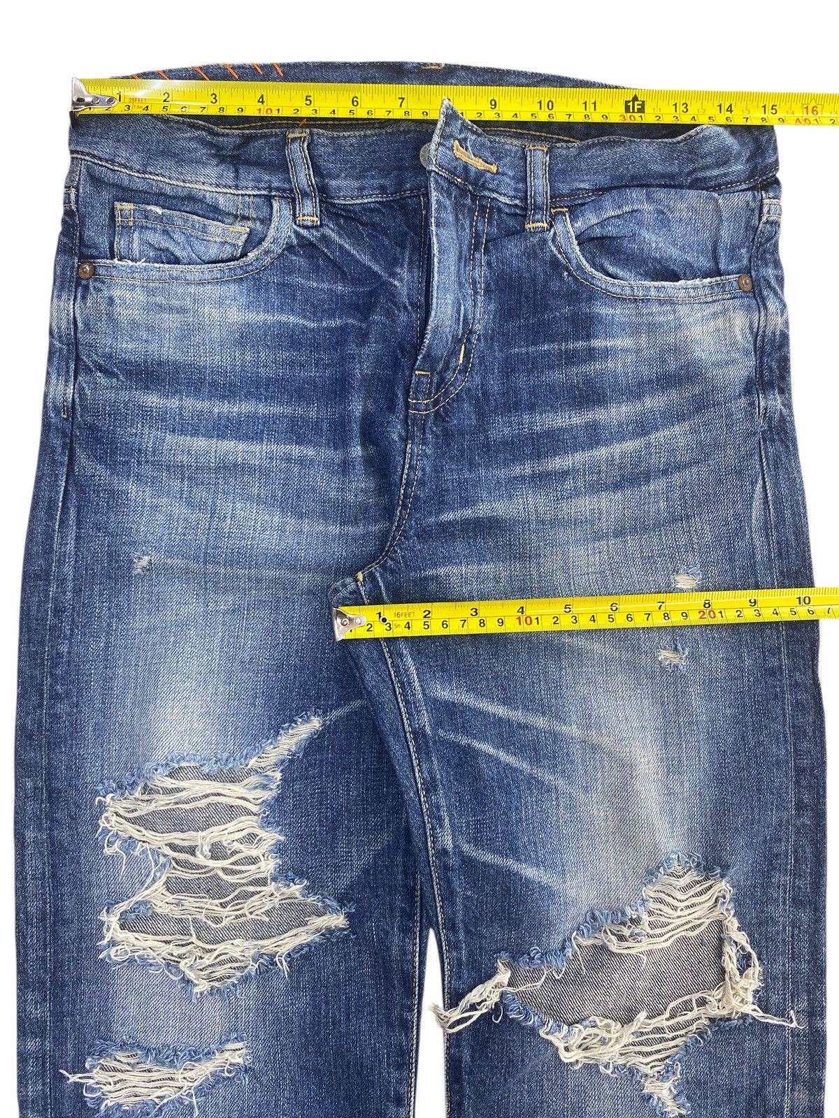 Japanese Brand Japanese Brand Whiskers Faded Wash Style Distressed Jeans Size US 30 / EU 46 - 5 Thumbnail