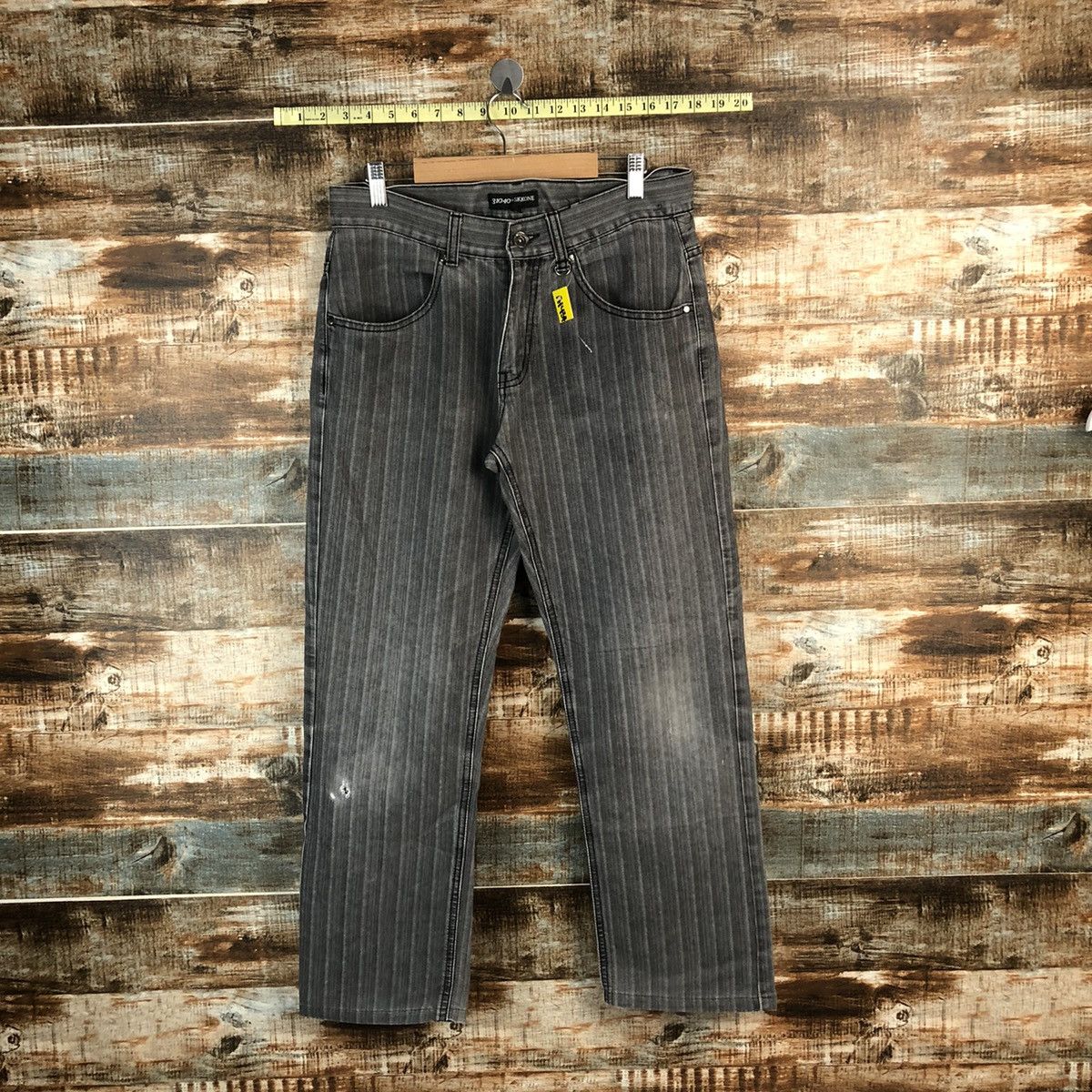Japanese Brand Skkone Grey stripe cargo Casual Pants #A1434 Size US 32 / EU 48 - 1 Thumbnail