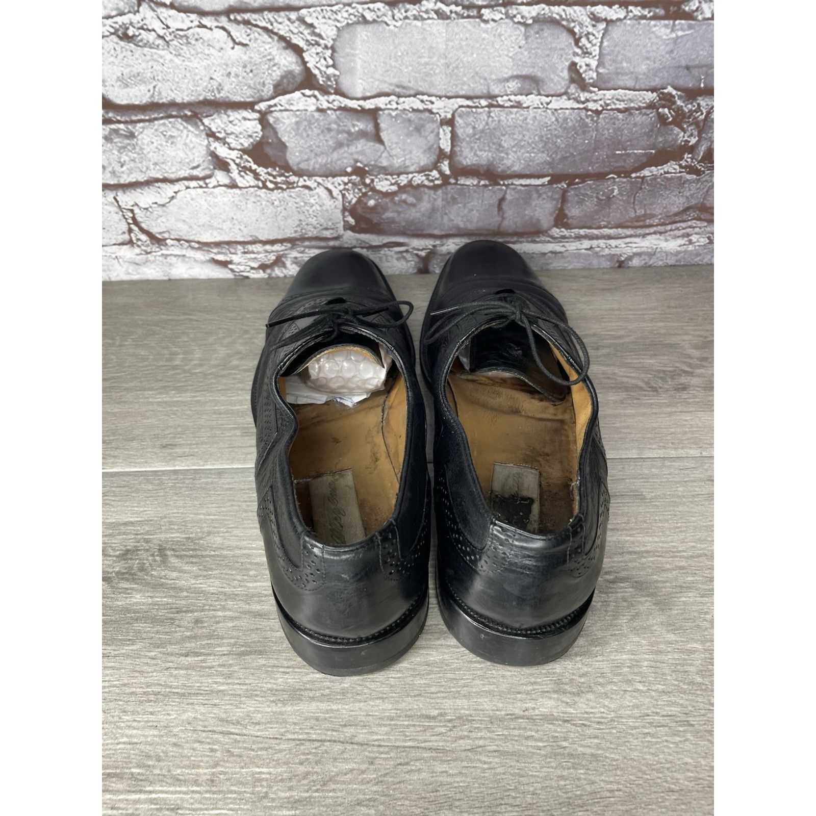 Mezlan Mezlan Marque Black Leather Deerskin Cap Toe Brogue Oxfords Size US 11 / EU 44 - 5 Thumbnail