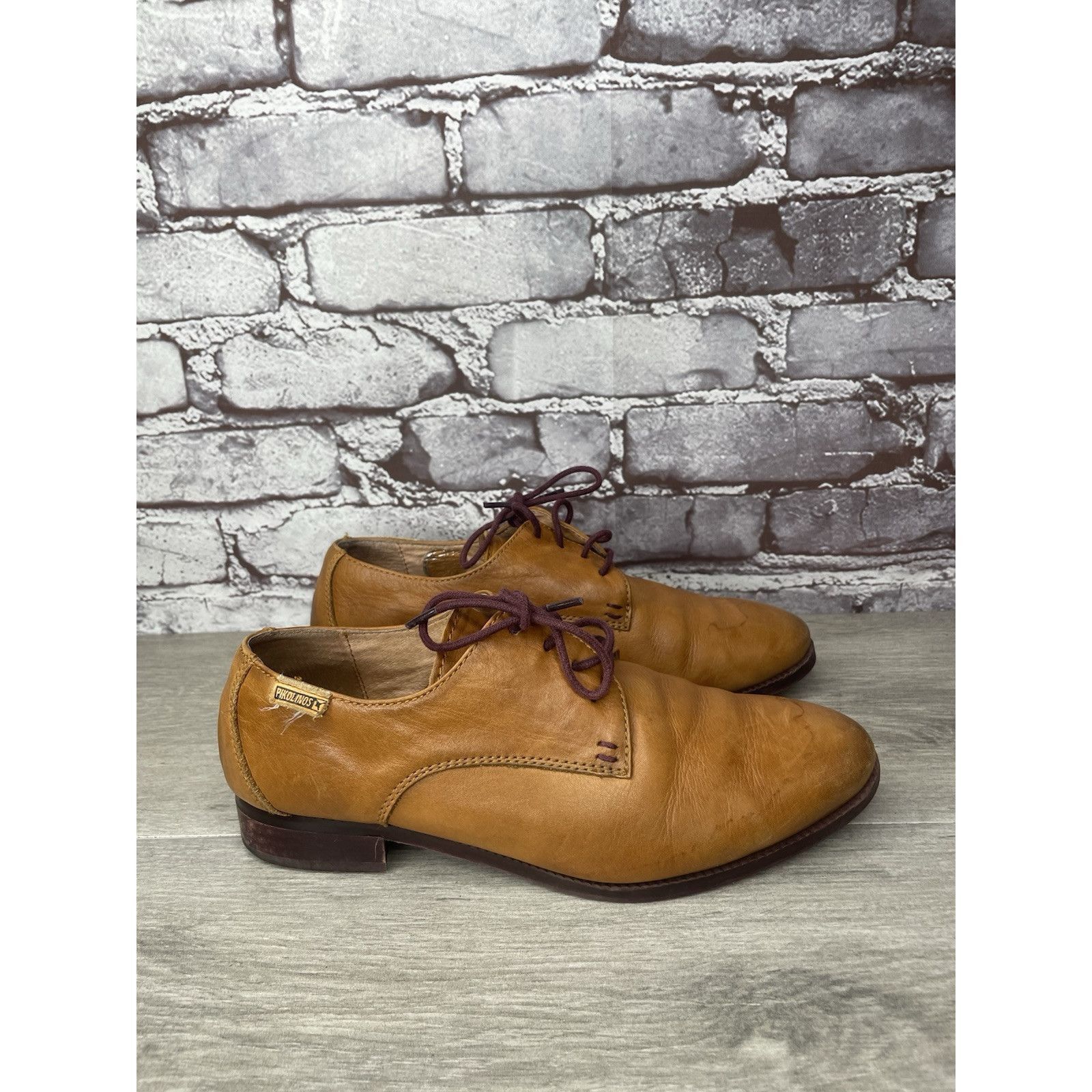 Other Pikolinos Brown Leather Lace Up Plain Oxfords Shoes Women Sz Size US 7.5 / IT 37.5 - 6 Thumbnail