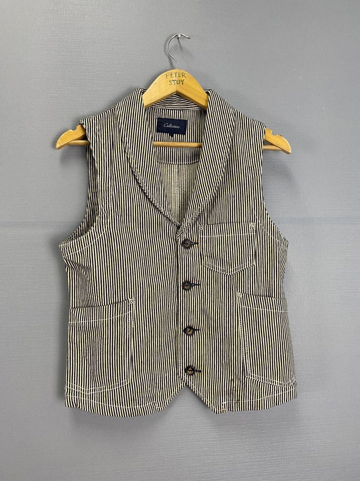 Japanese Brand × Vintage Vintage Hikory Vest by Collective Size US XS / EU 42 / 0 - 1 Thumbnail