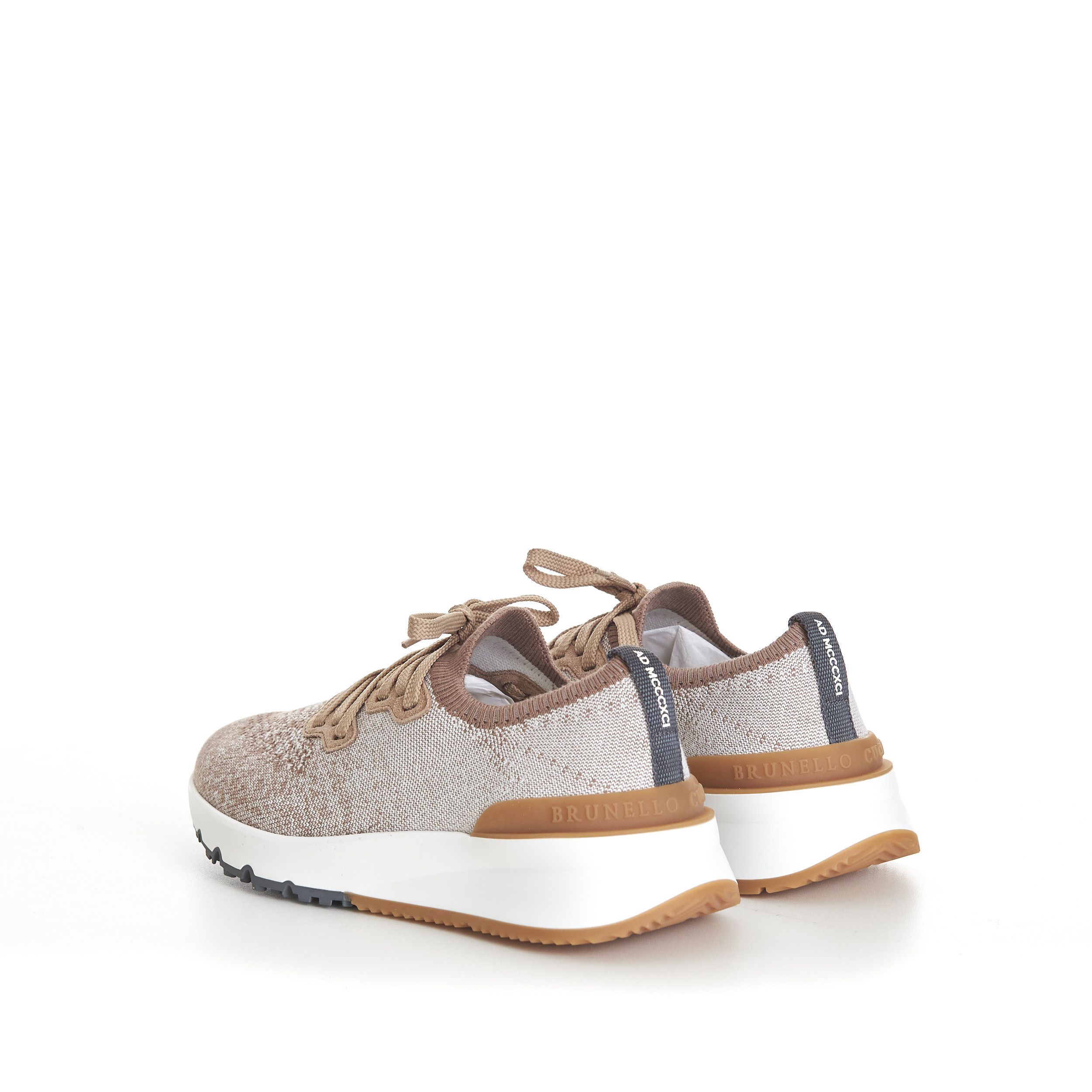 Brunello Cucinelli Beige Low Top Cotton Chiné Knit Runners Size US 13 / EU 46 - 5 Thumbnail