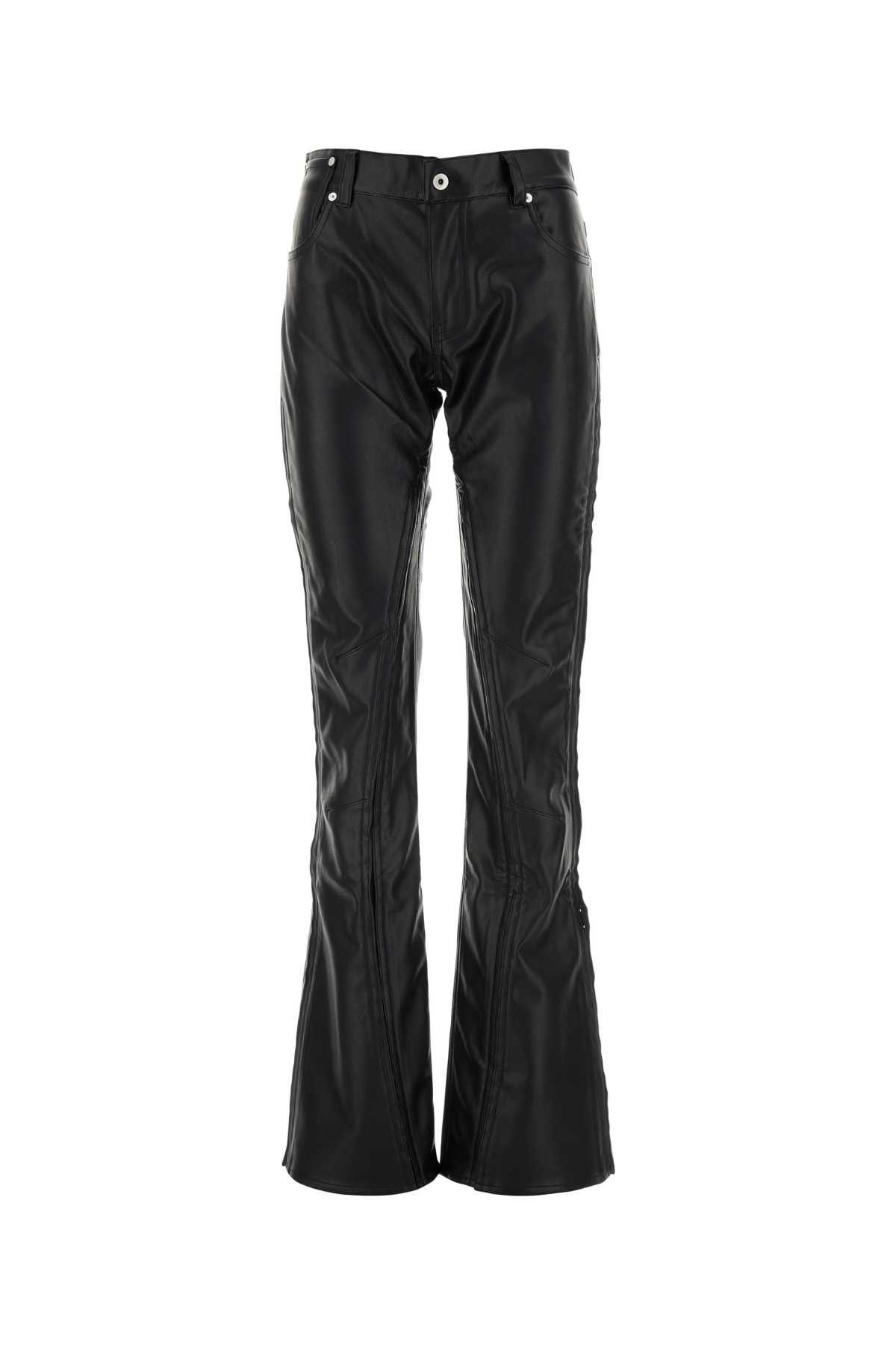 image of Yproject Black Synthetic Leather Pant, Women's (Size 26)