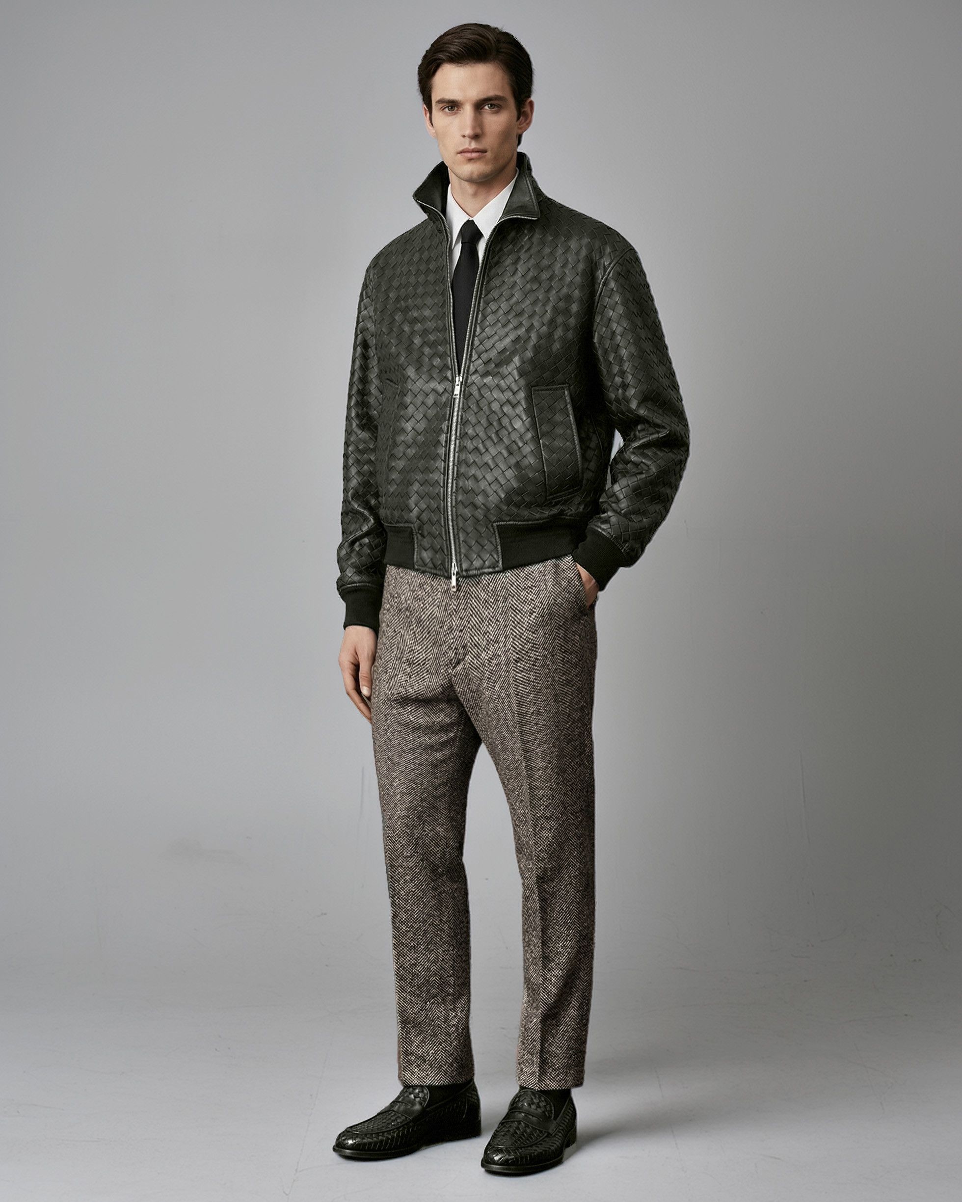 Bottega Veneta Textured Wool Chevron Trousers Size US 34 / EU 50 - 2 Thumbnail